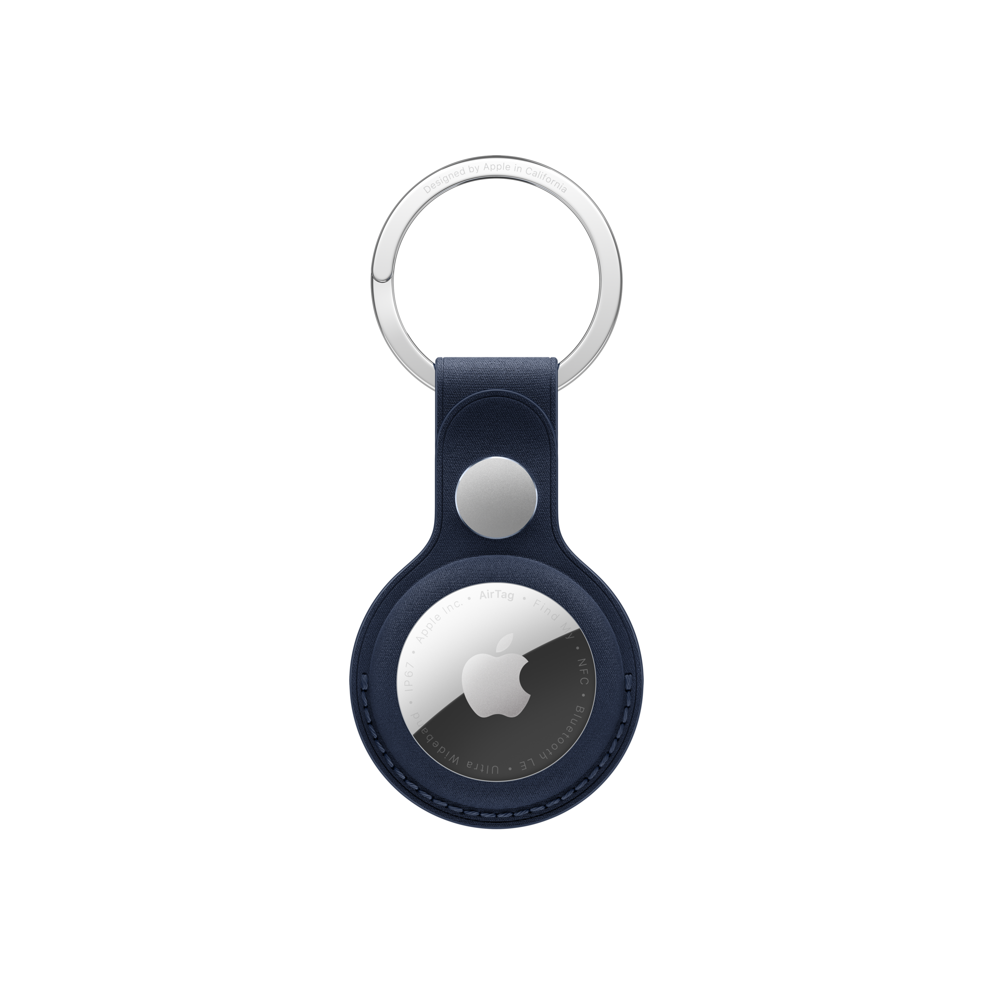 AirTag FineWoven Key Ring — Deep Blue
