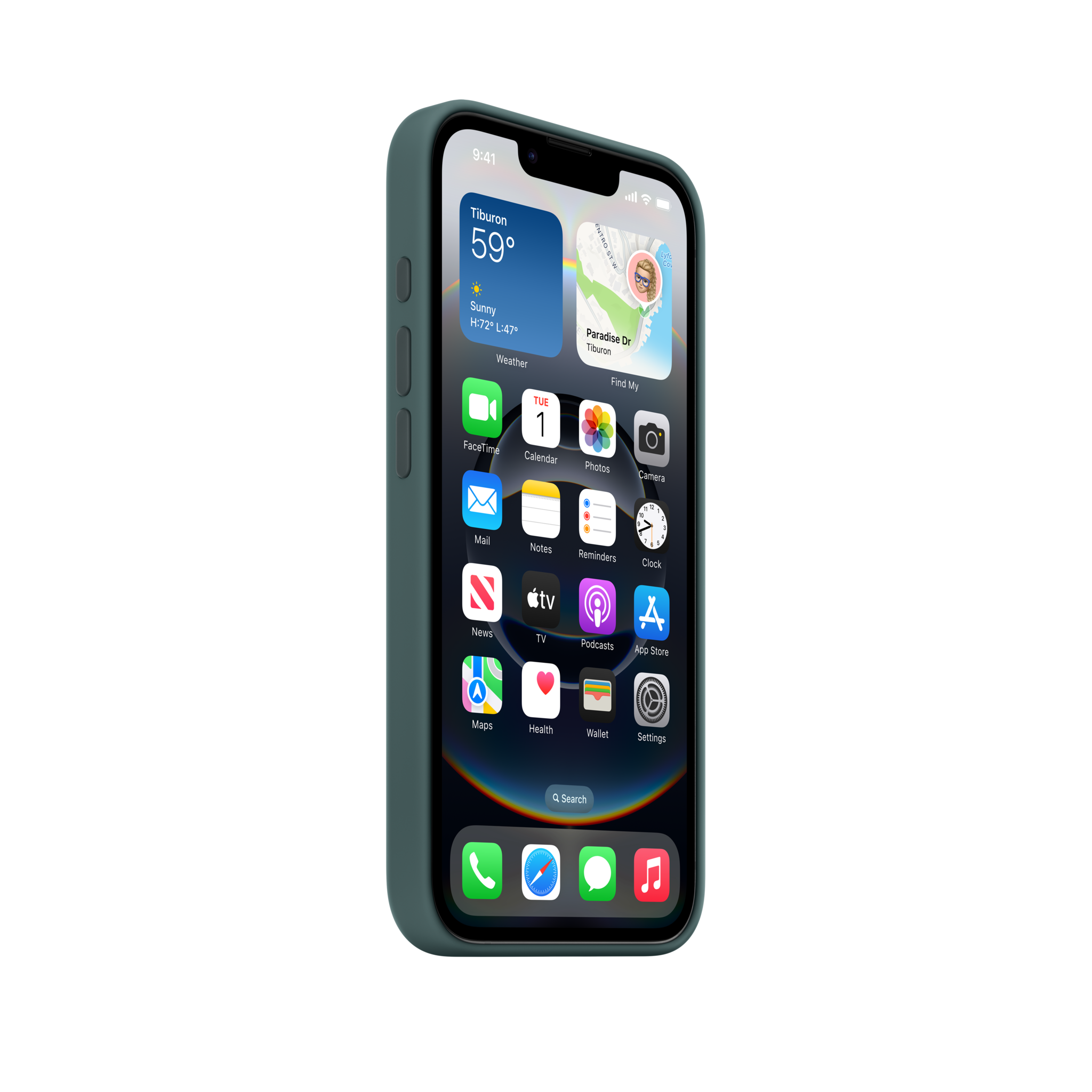 iPhone 16e Silicone Case — Lake Green