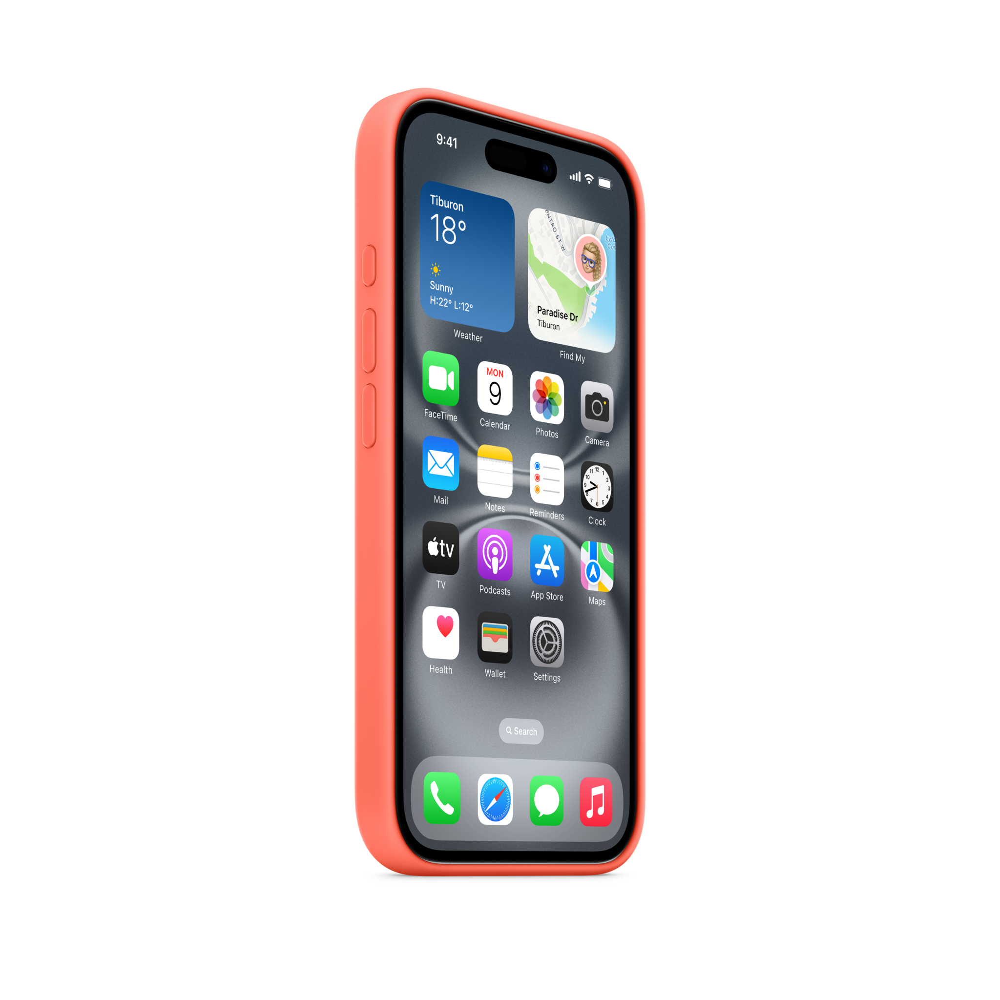 iPhone 16 Silicone Case with MagSafe — Tangerine