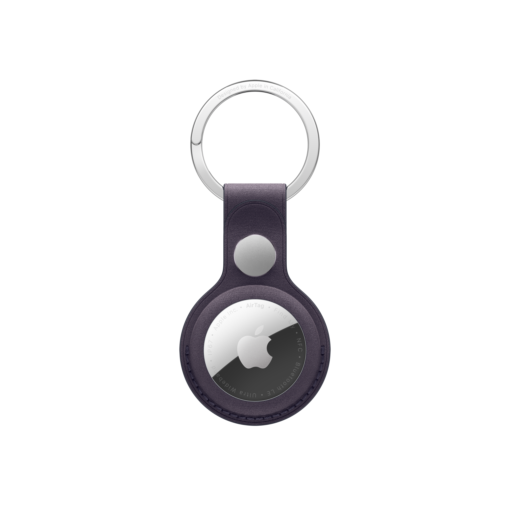 AirTag FineWoven Key Ring — Midnight Purple