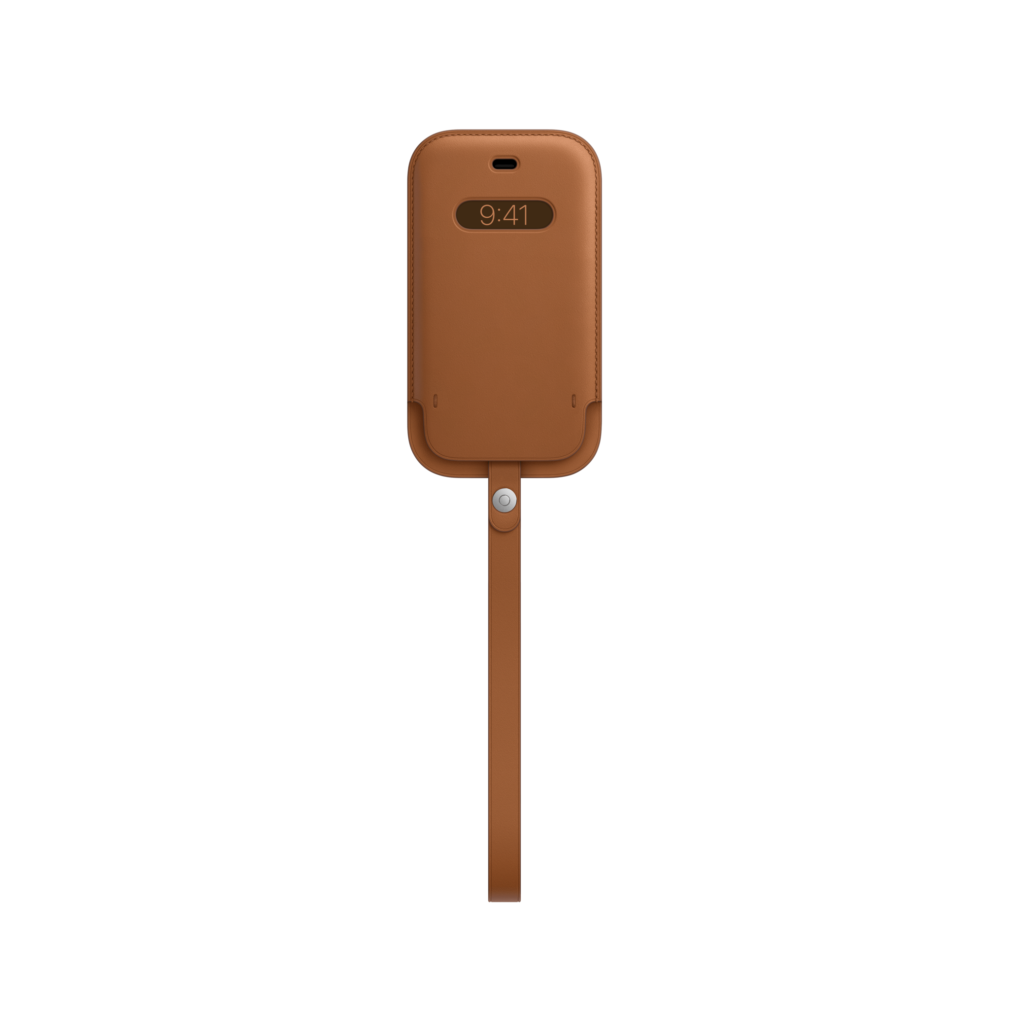 iPhone 12 mini Leather Sleeve with MagSafe — Saddle Brown