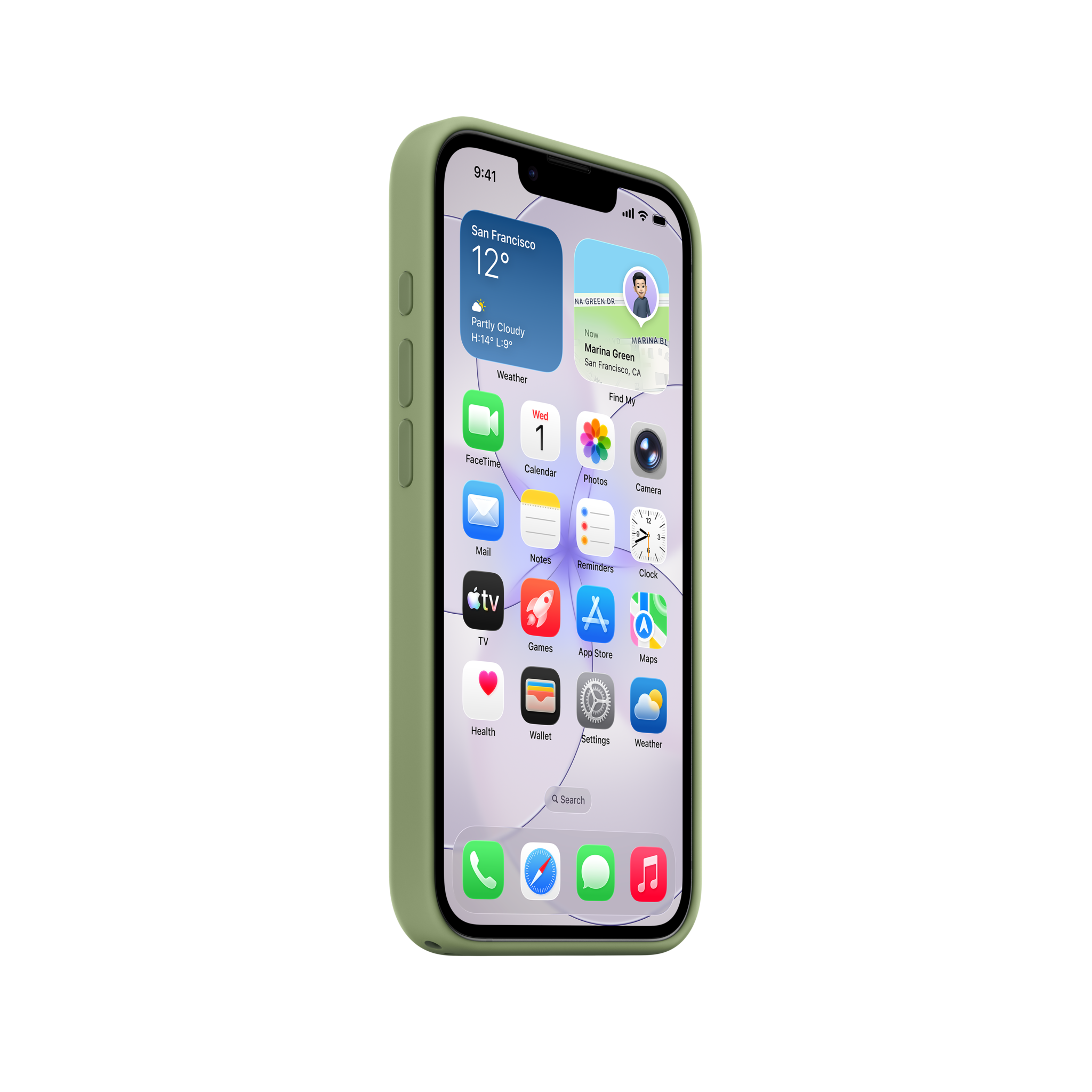 iPhone 17e Silicone Case with MagSafe — Light Moss