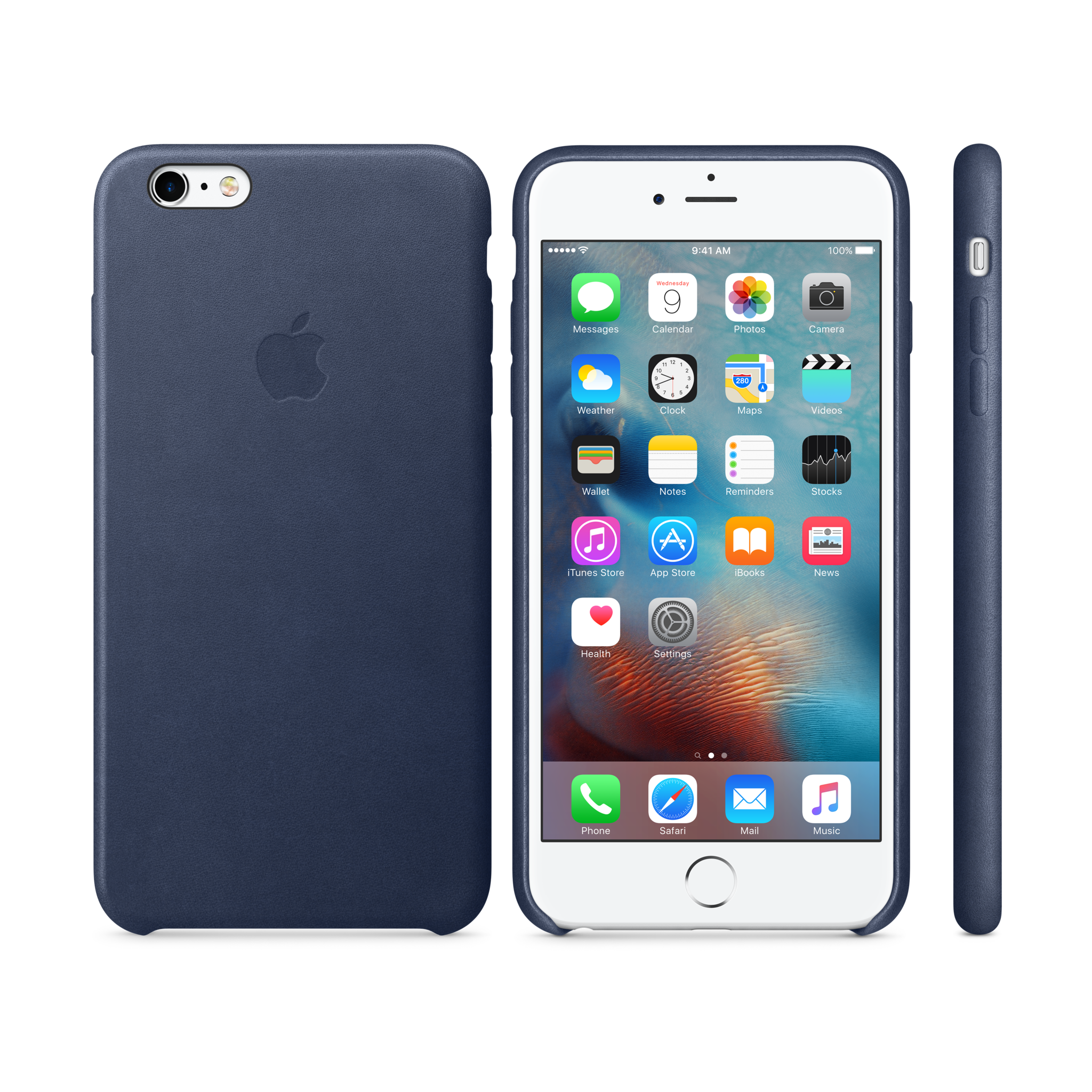 iPhone 6s Plus Leather Case — Midnight Blue