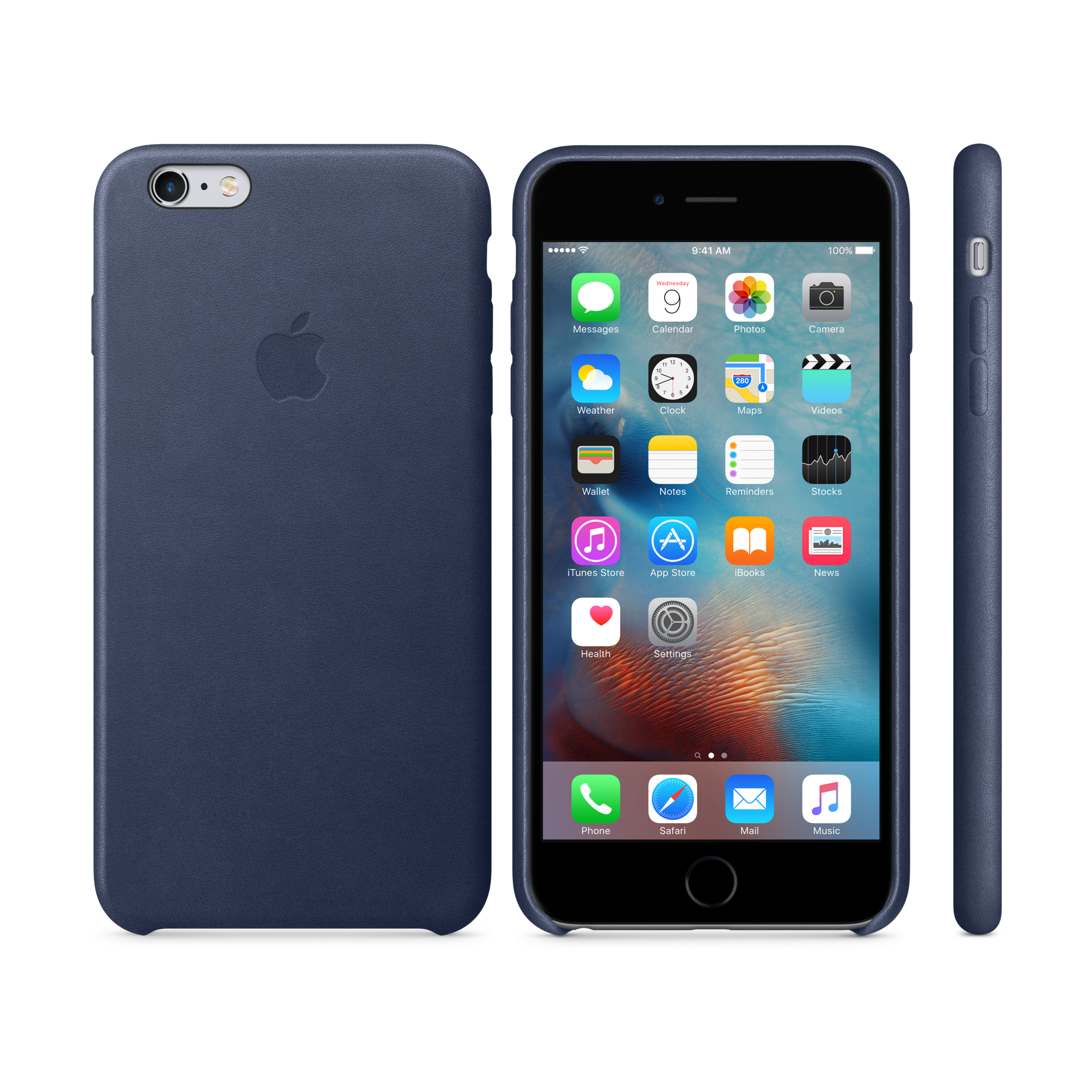 iPhone 6s Plus Leather Case — Midnight Blue
