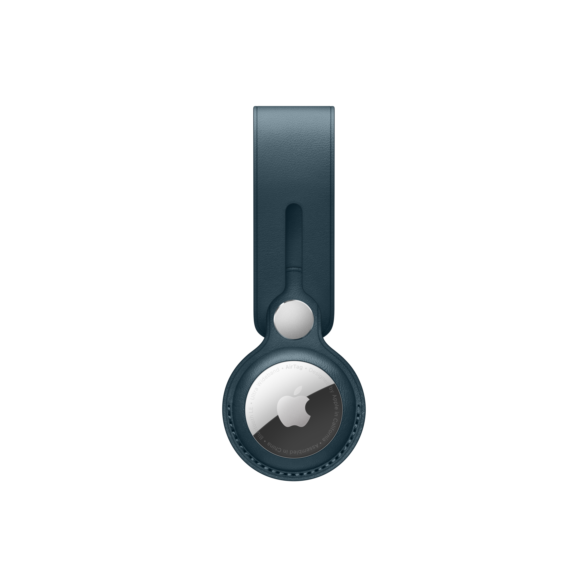 AirTag Leather Loop — Baltic Blue