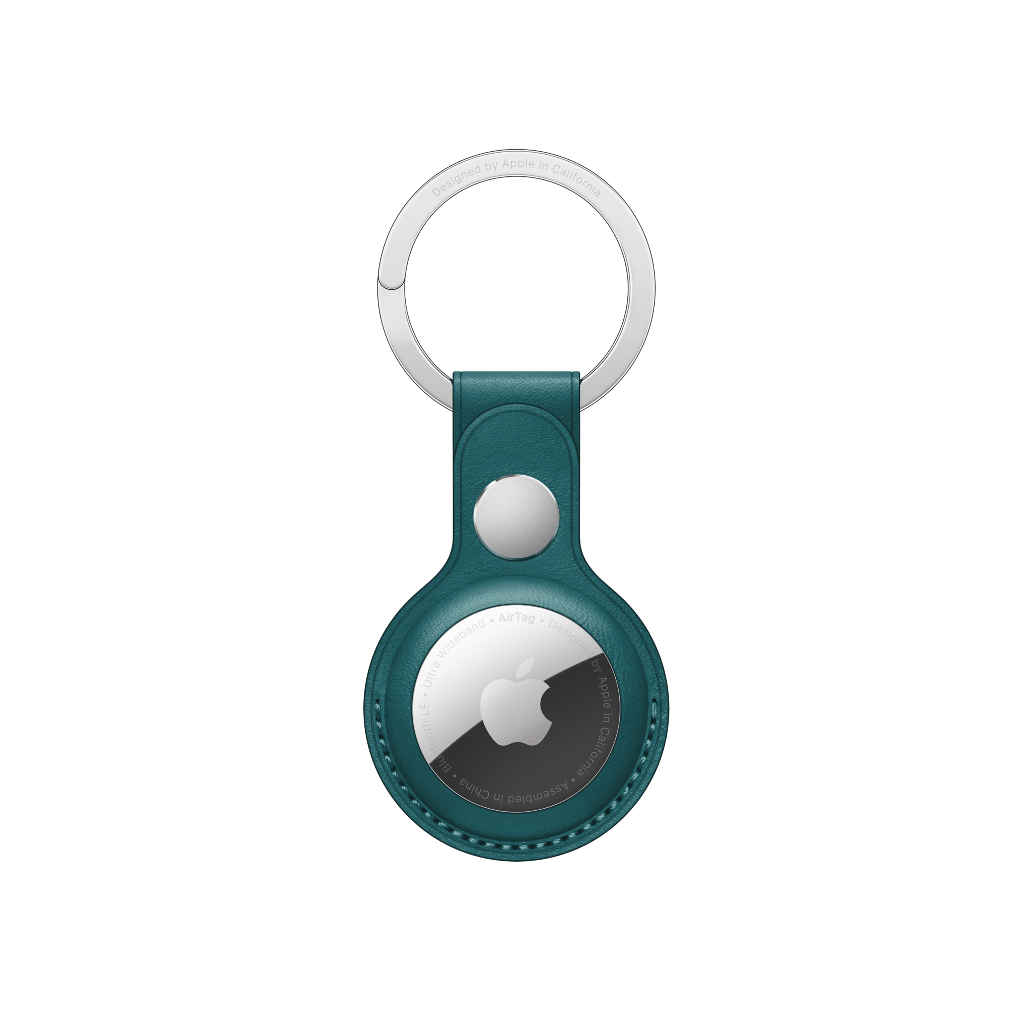 AirTag Leather Key Ring — Forest Green