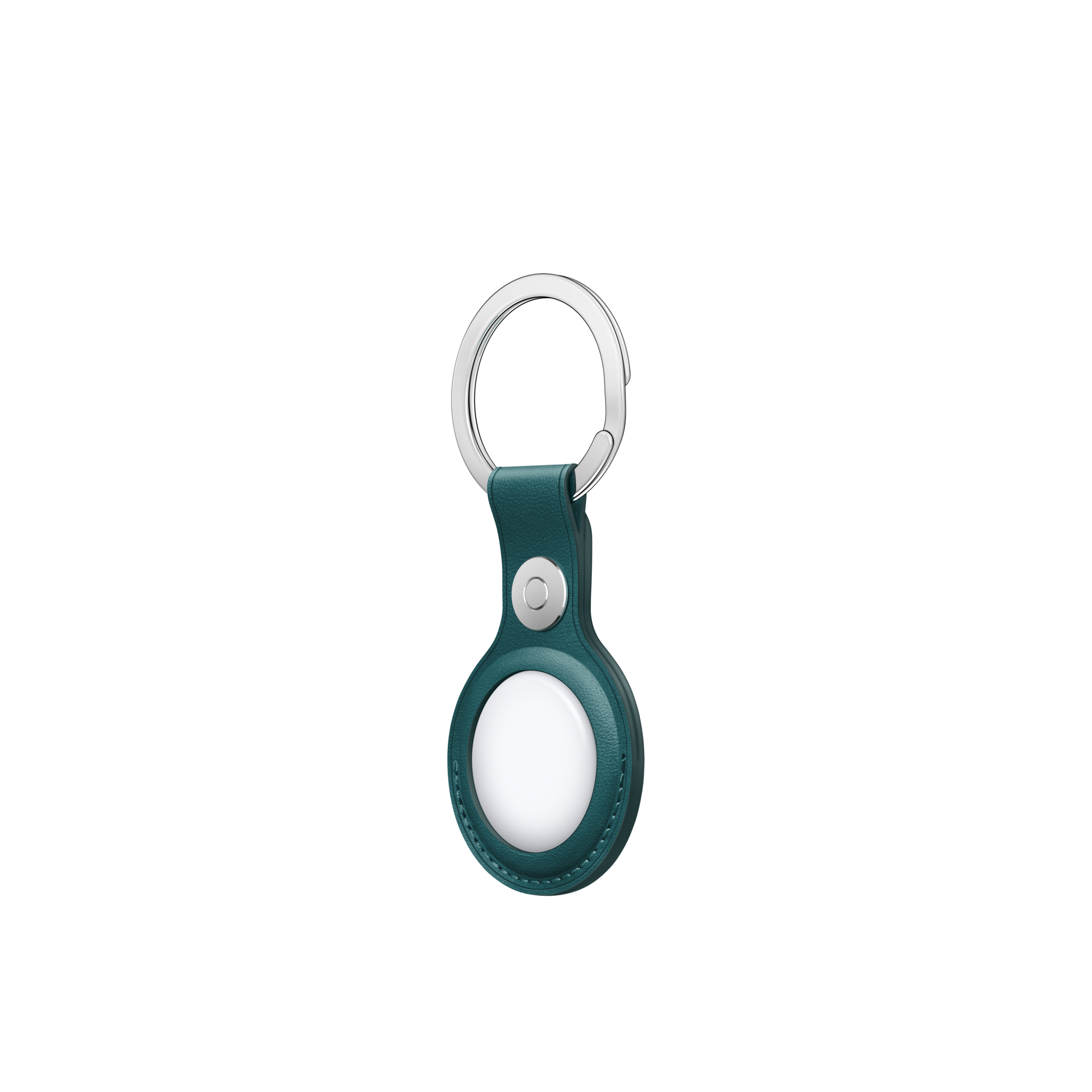 AirTag Leather Key Ring — Forest Green