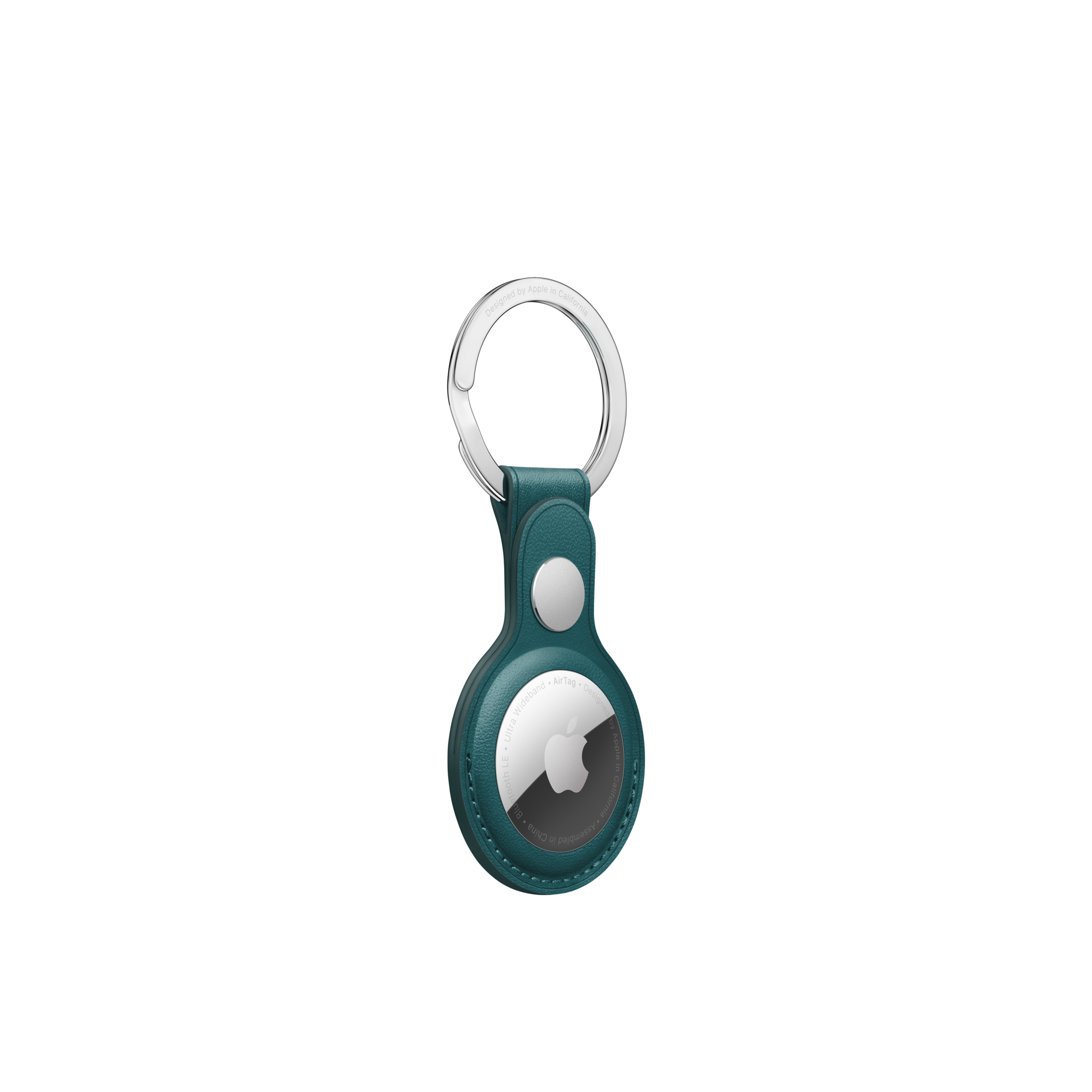 AirTag Leather Key Ring — Forest Green