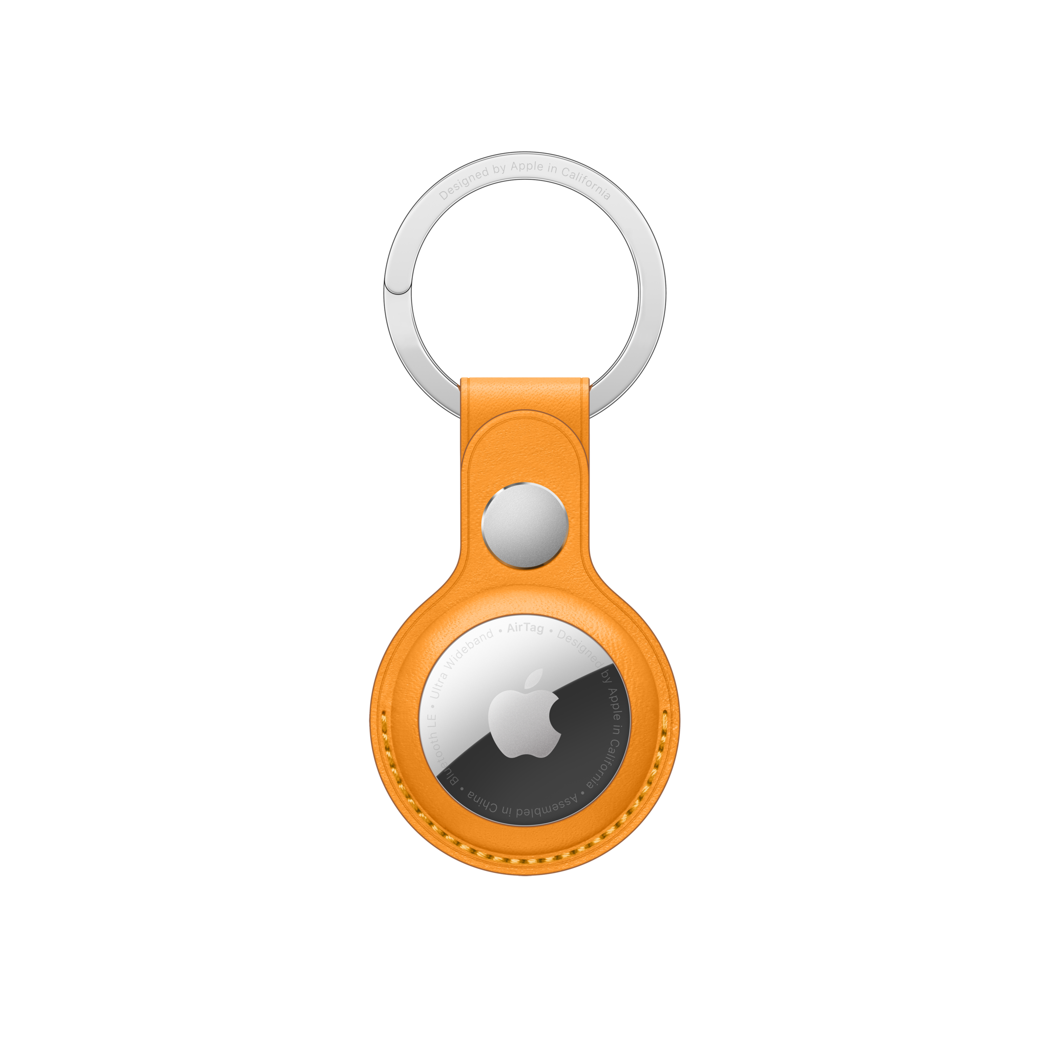 AirTag Leather Key Ring — California Poppy