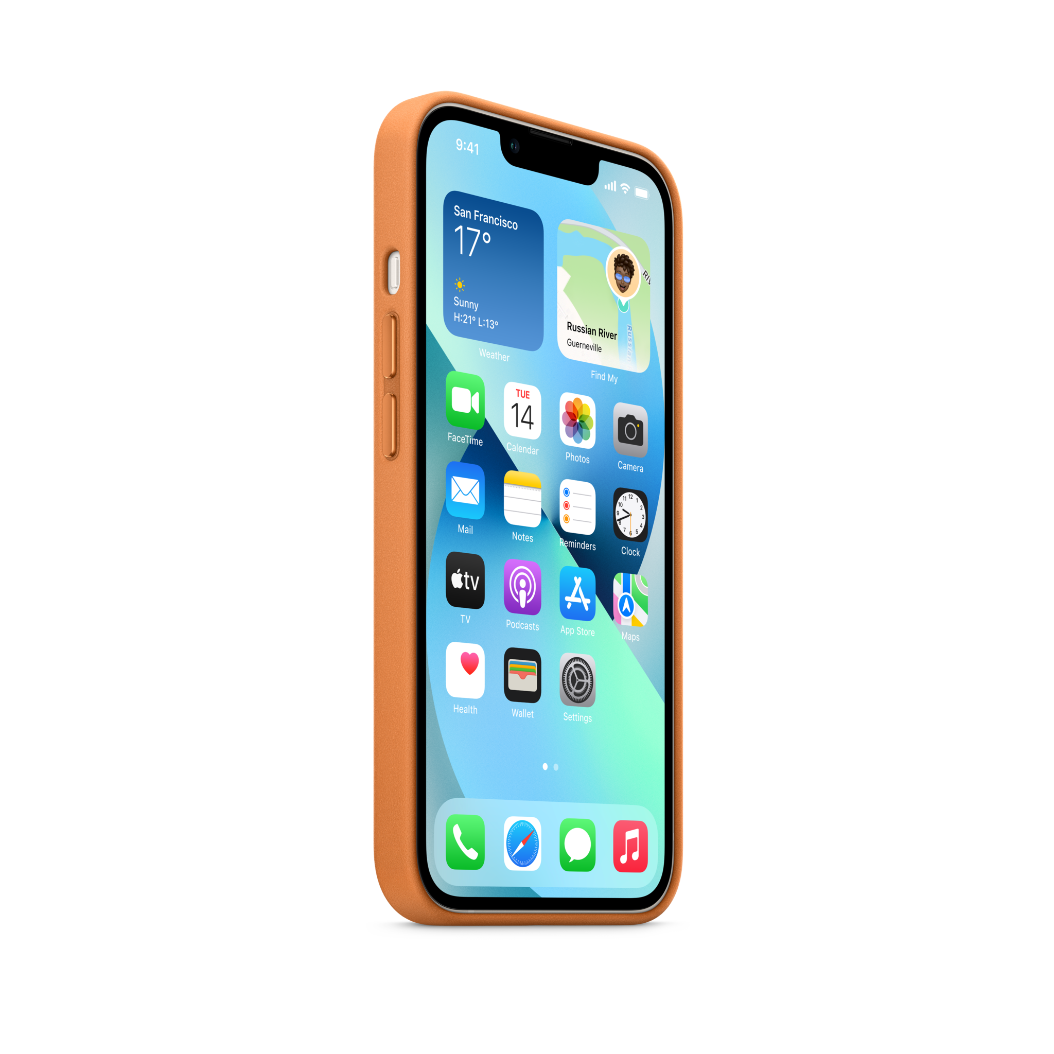 iPhone 13 Leather Case with MagSafe — Golden Brown