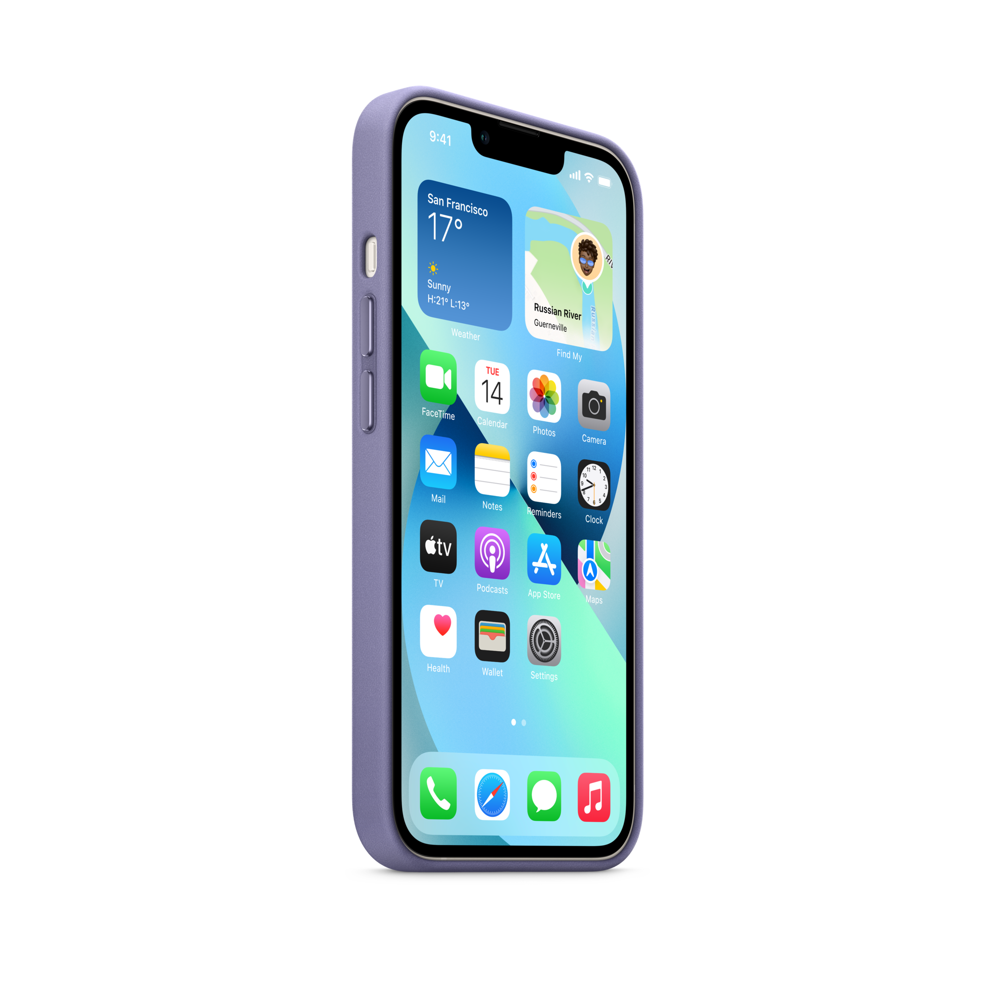 iPhone 13 Leather Case with MagSafe — Wisteria