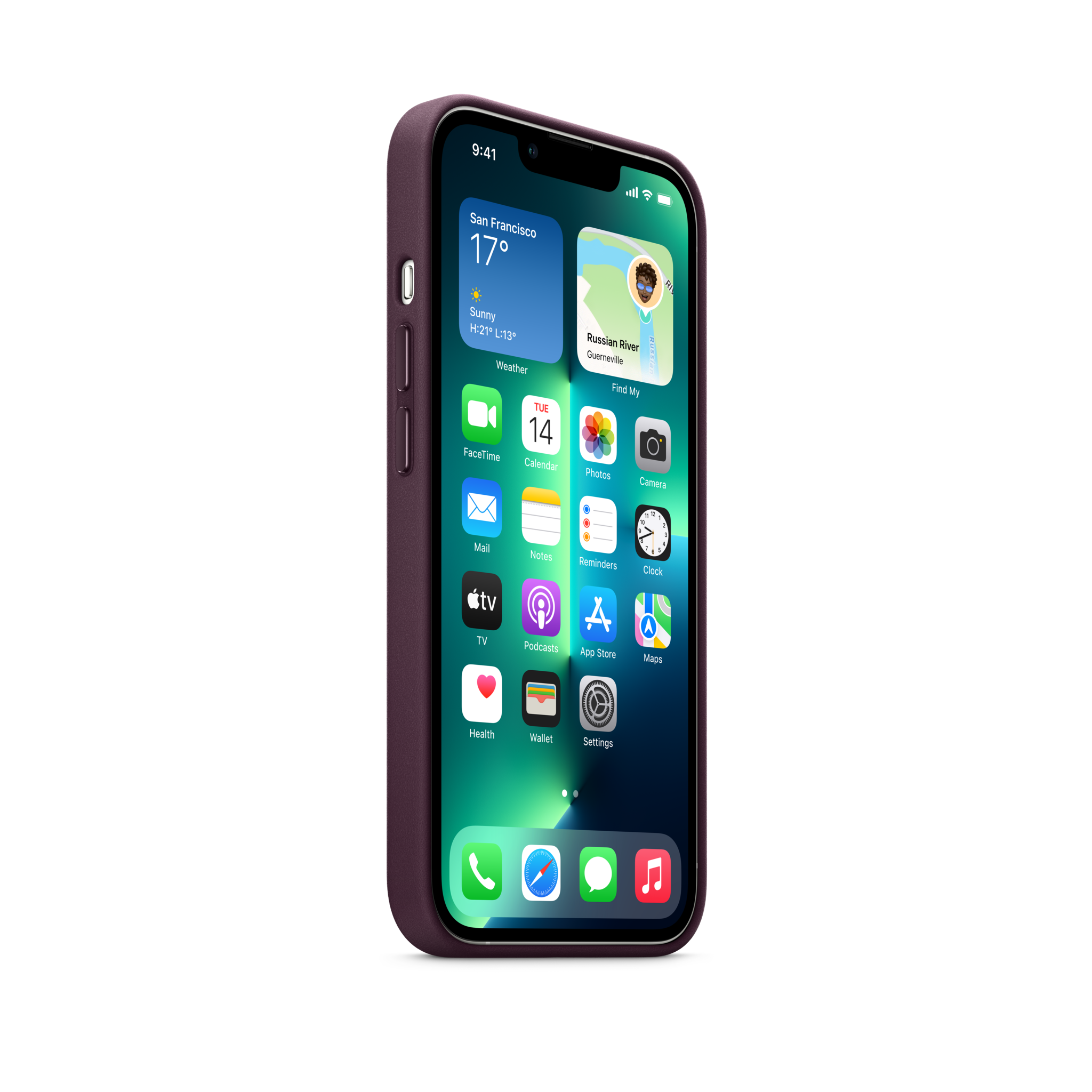 iPhone 13 Pro Leather Case with MagSafe — Dark Cherry