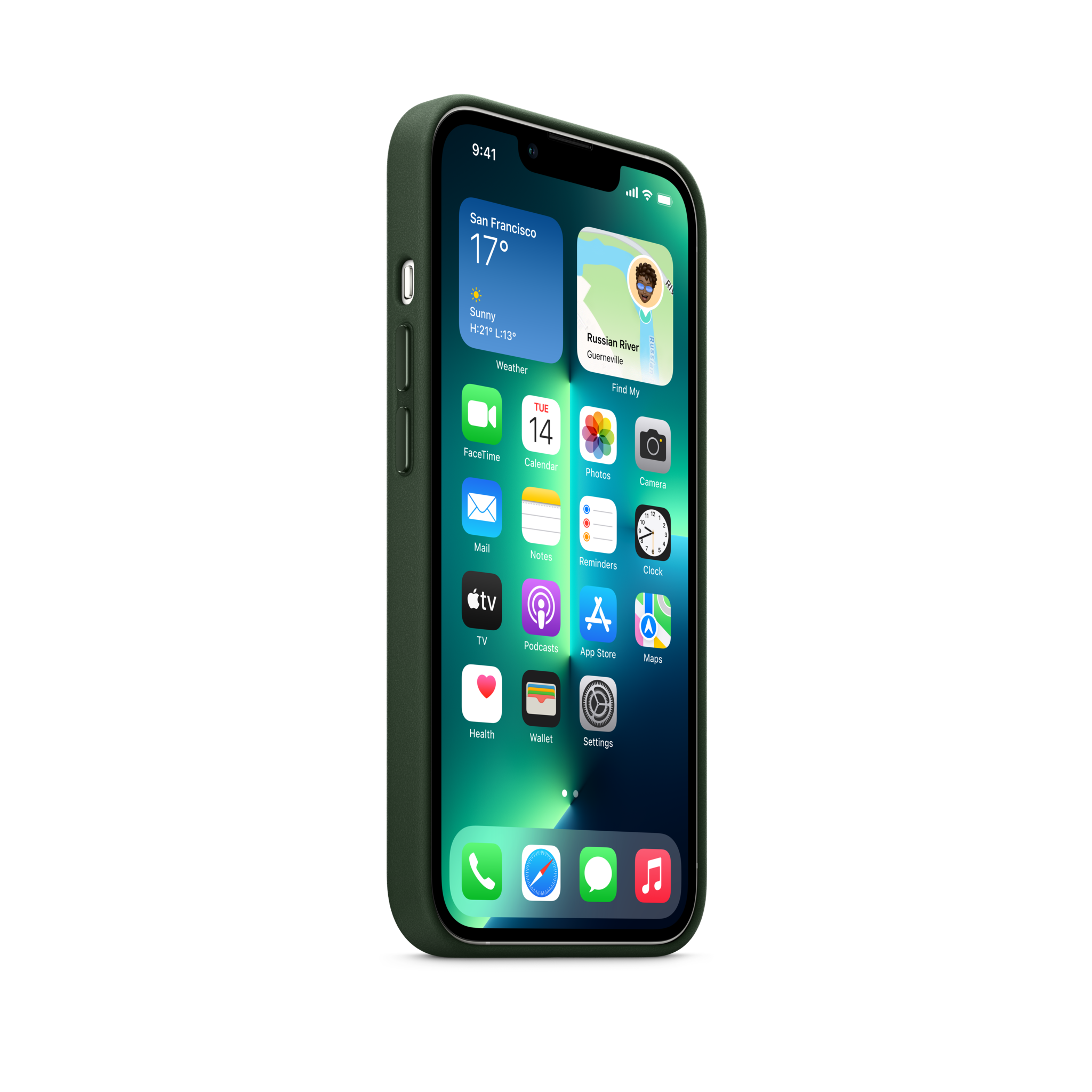 iPhone 13 Pro Leather Case with MagSafe — Sequoia Green