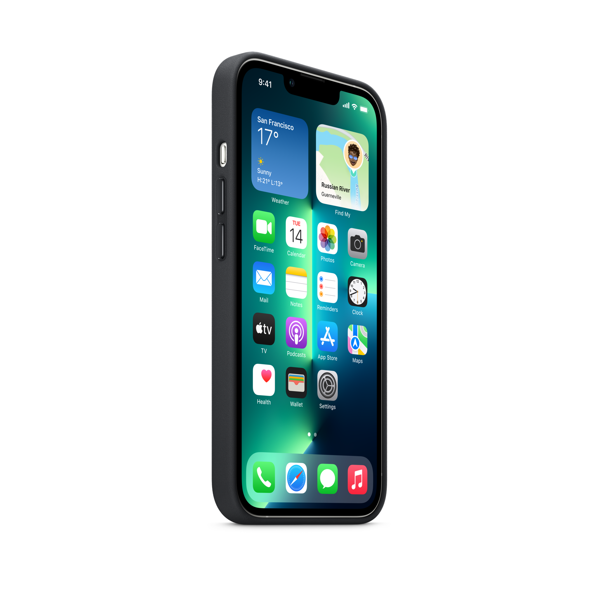 iPhone 13 Pro Leather Case with MagSafe — Midnight