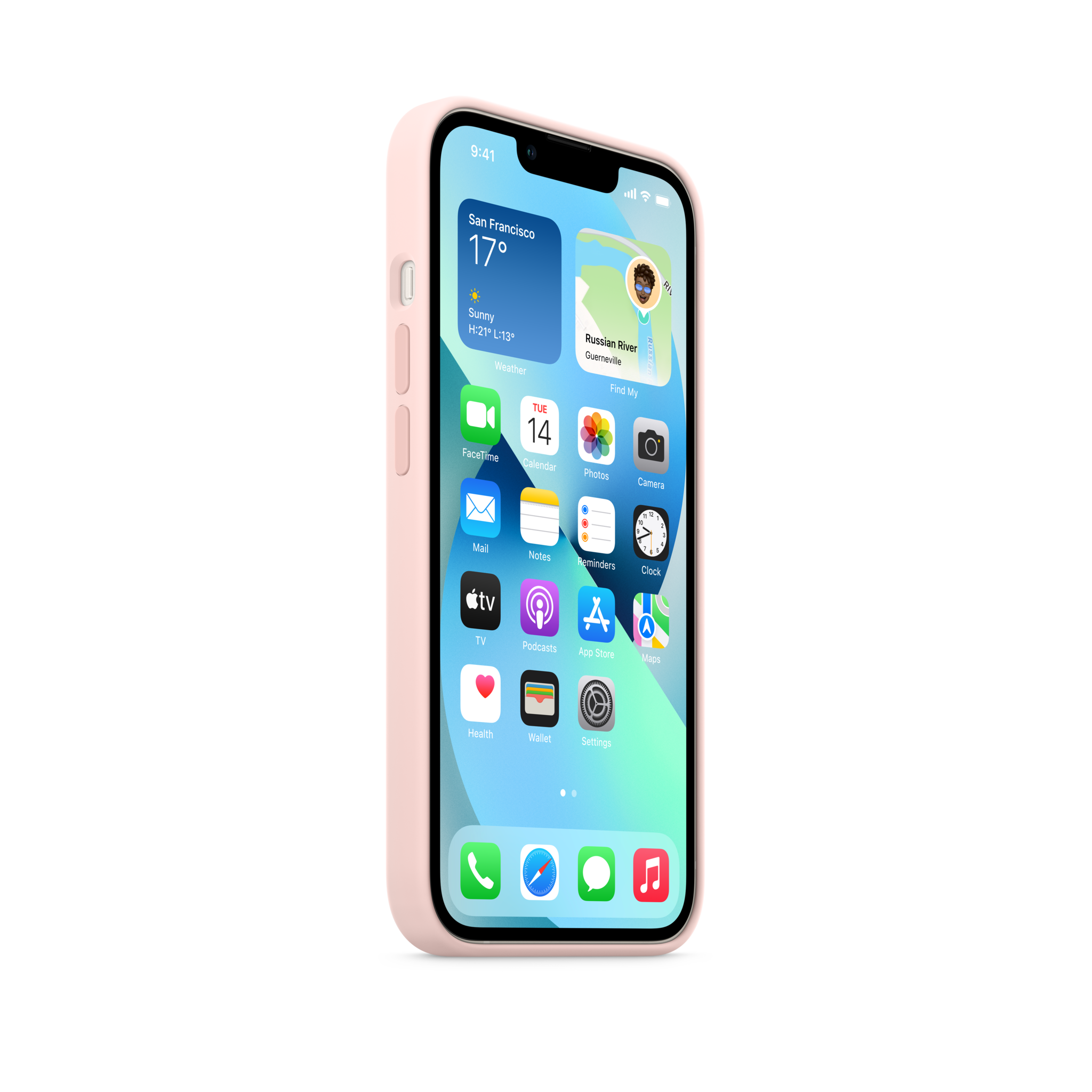 iPhone 13 Silicone Case with MagSafe — Chalk Pink