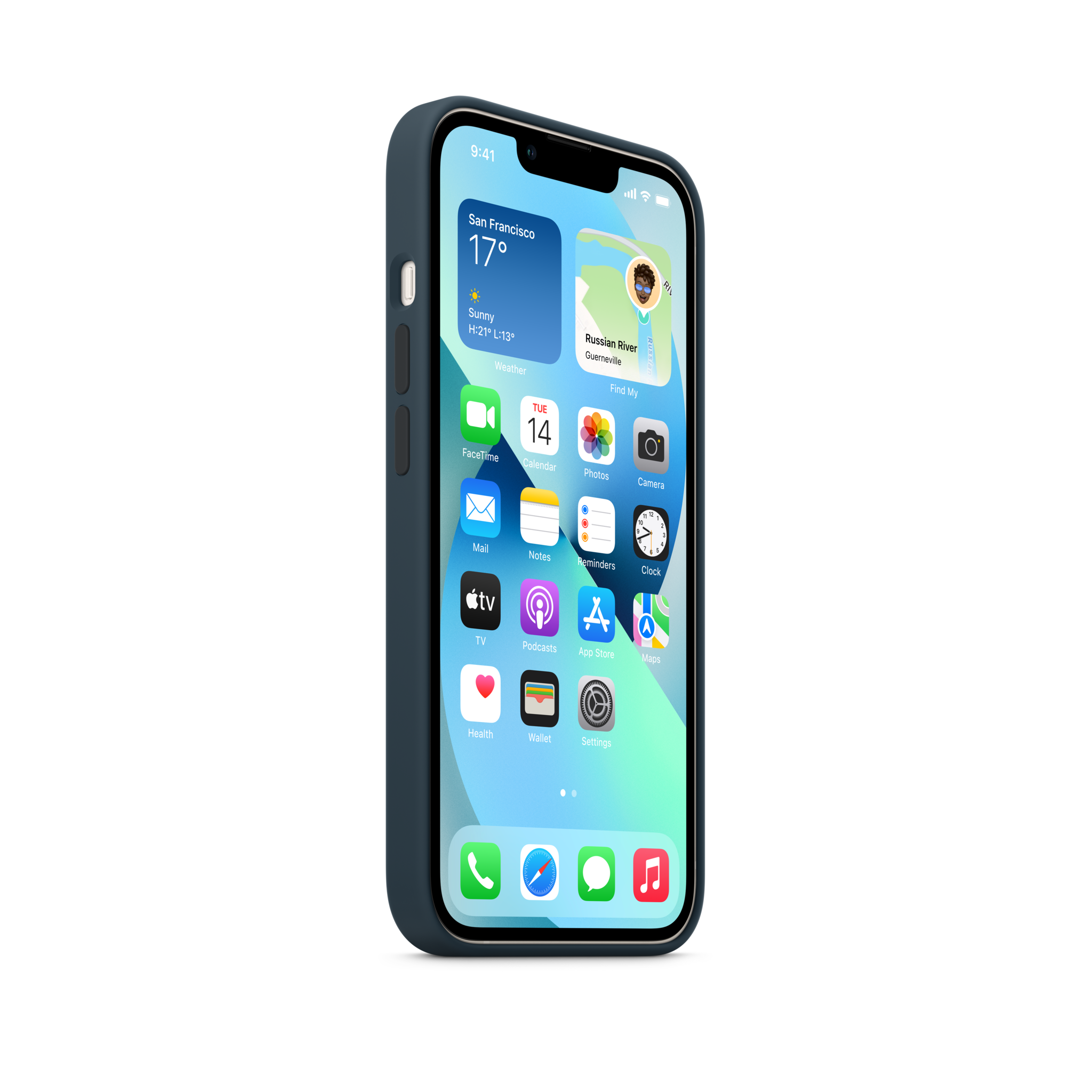 iPhone 13 Silicone Case with MagSafe — Abyss Blue