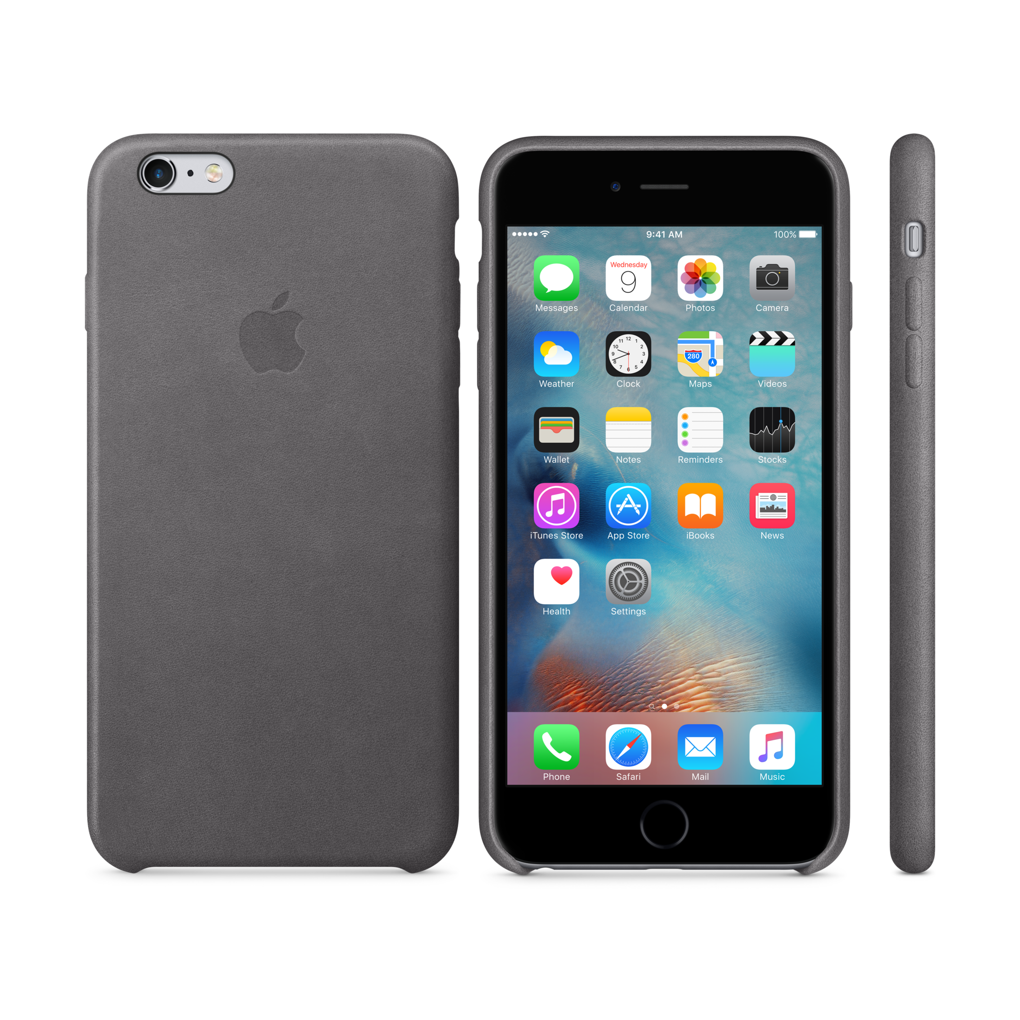 iPhone 6s Plus Leather Case — Storm Gray