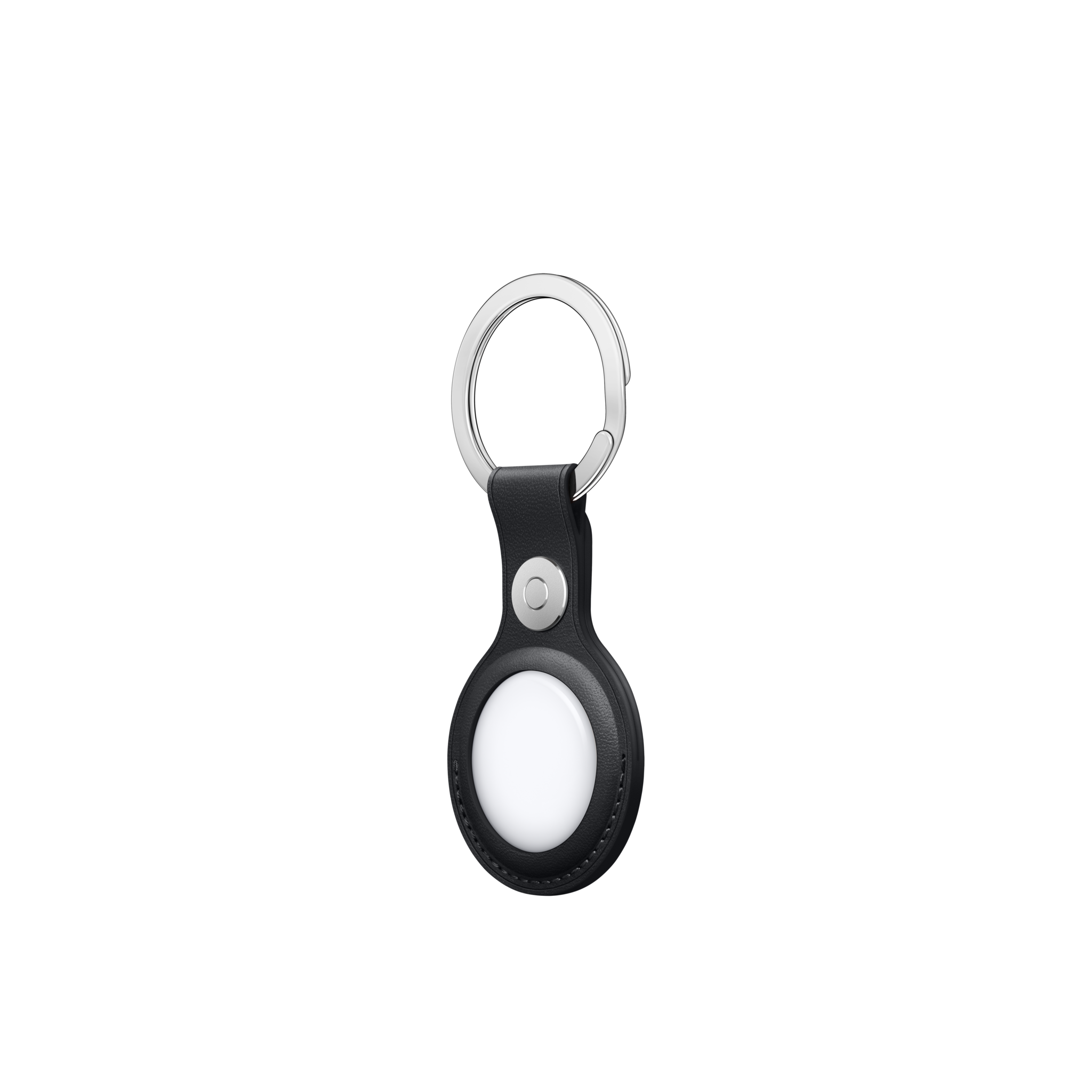 AirTag Leather Key Ring — Midnight