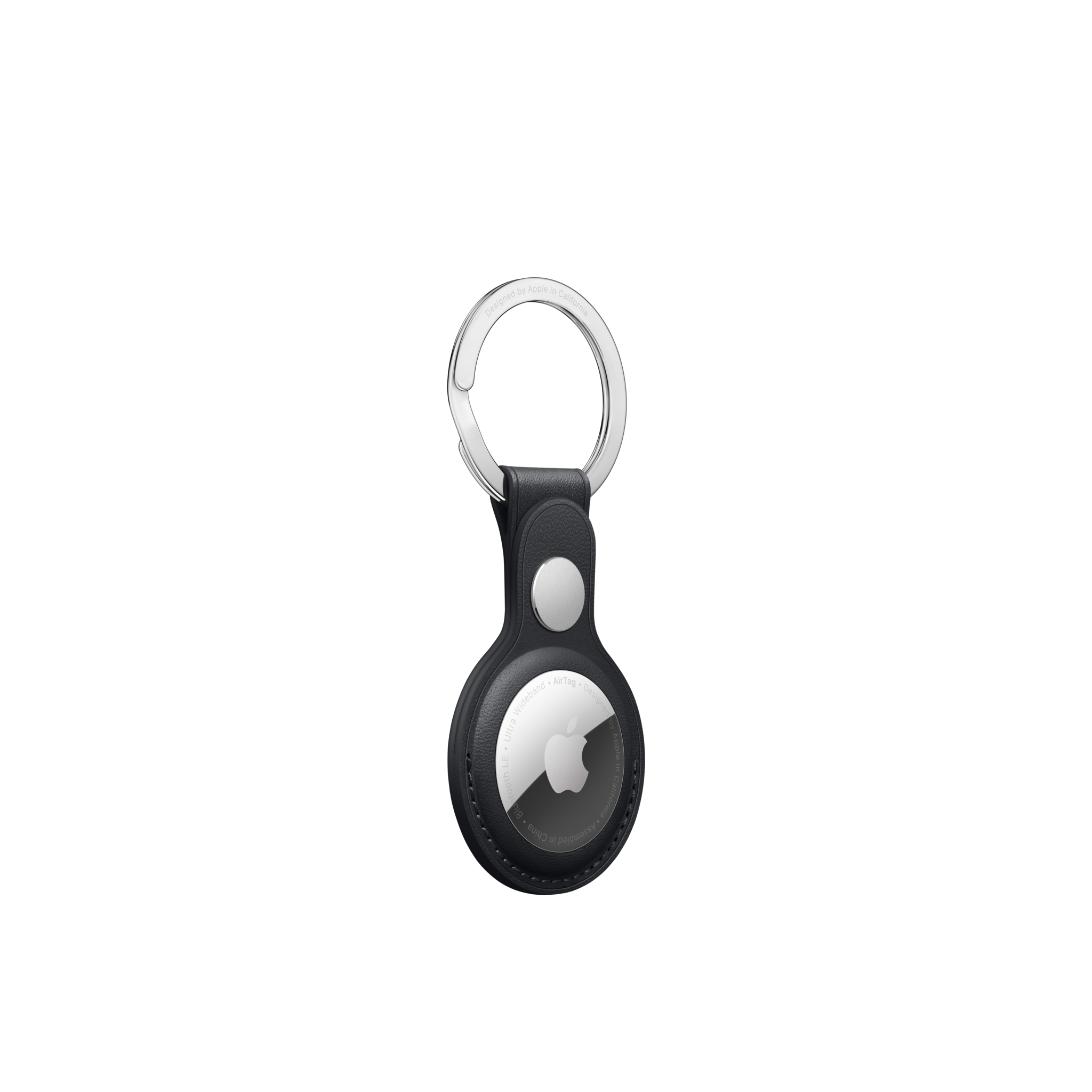 AirTag Leather Key Ring — Midnight