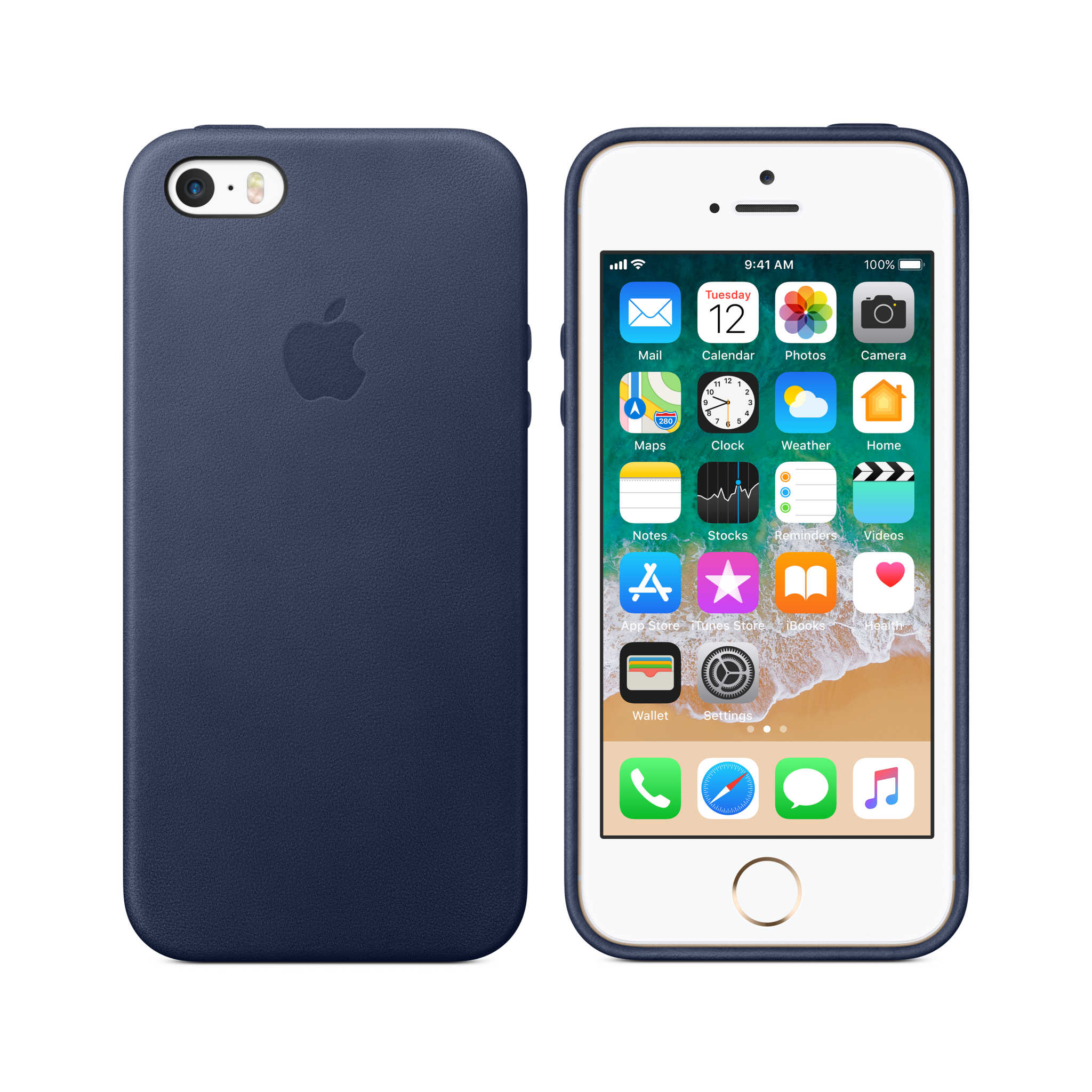 iPhone SE Leather Case — Midnight Blue
