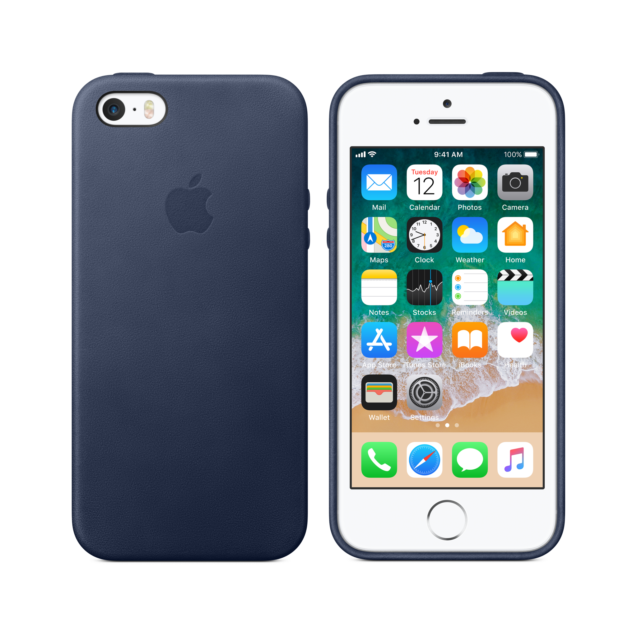 iPhone SE Leather Case — Midnight Blue