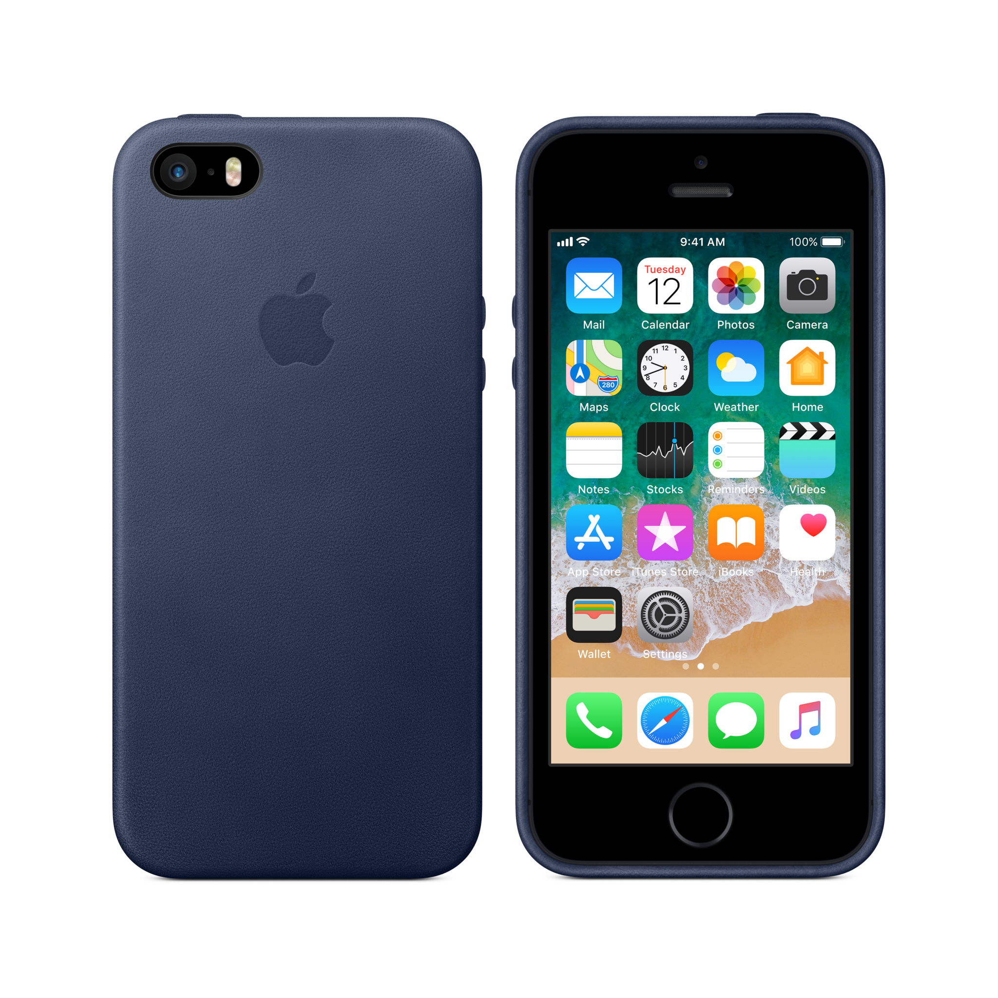 iPhone SE Leather Case — Midnight Blue