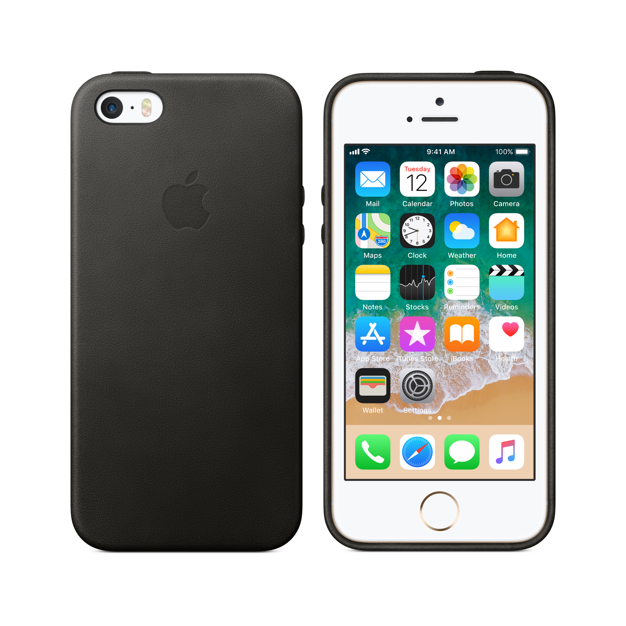 iPhone SE Leather Case — Black
