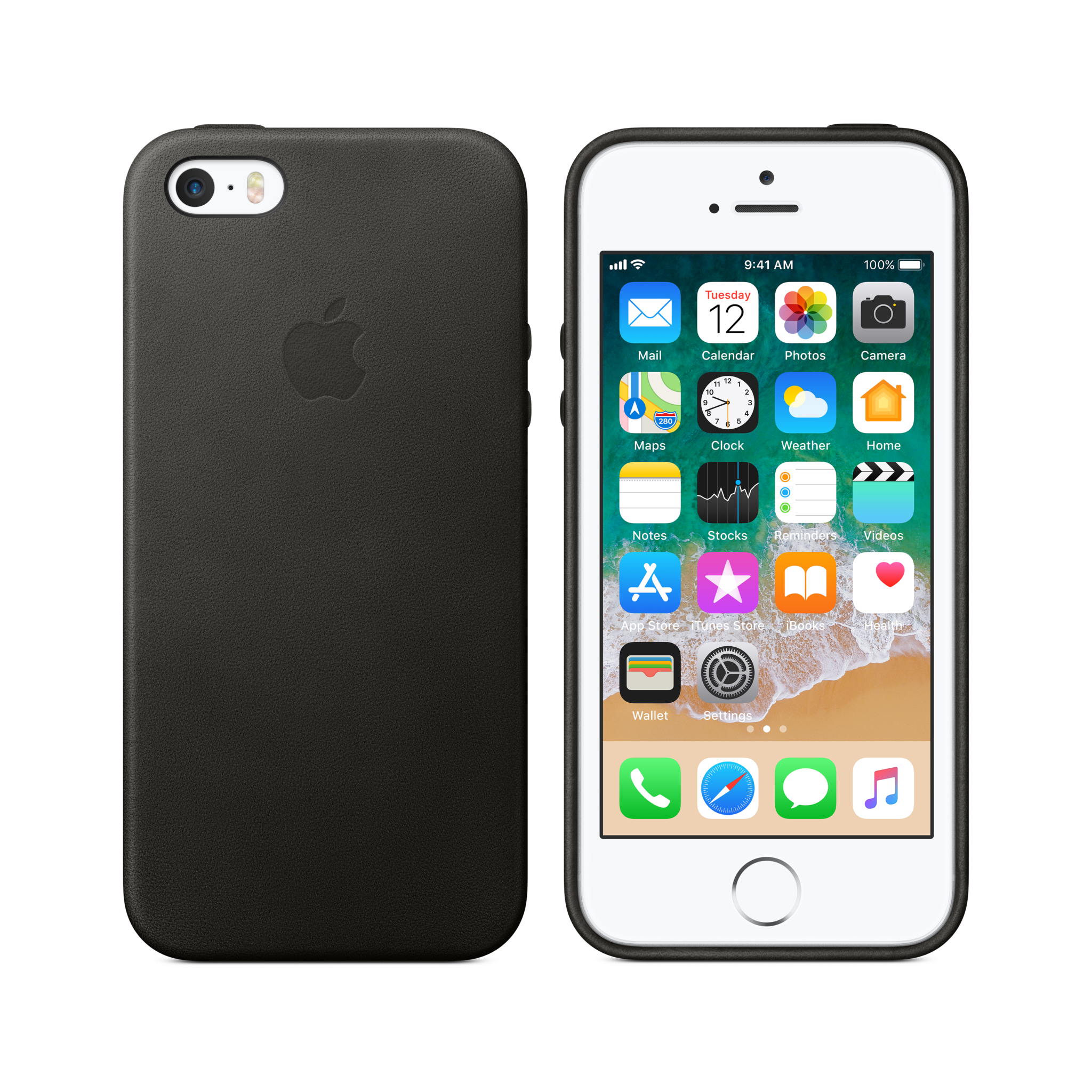 iPhone SE Leather Case — Black