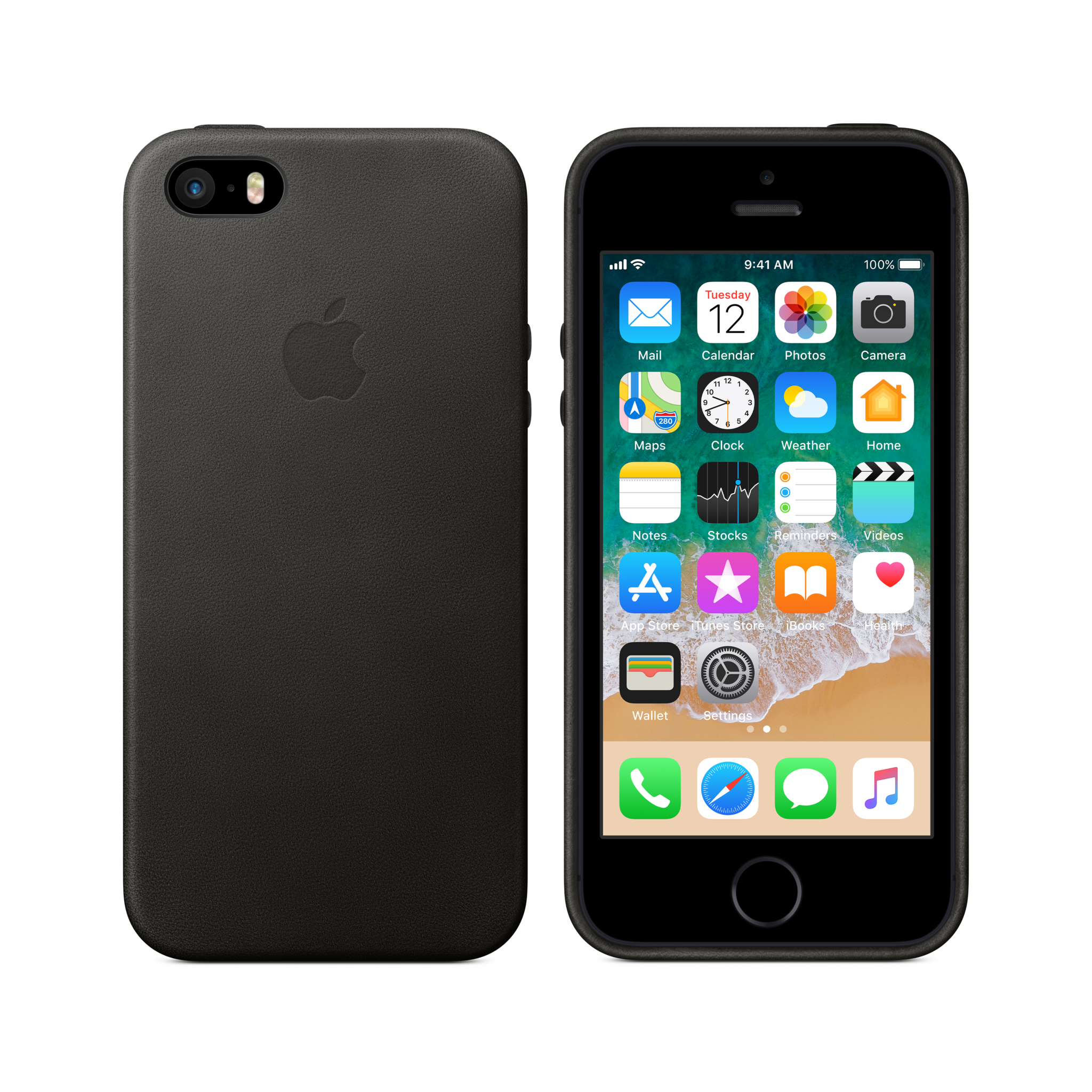 iPhone SE Leather Case — Black