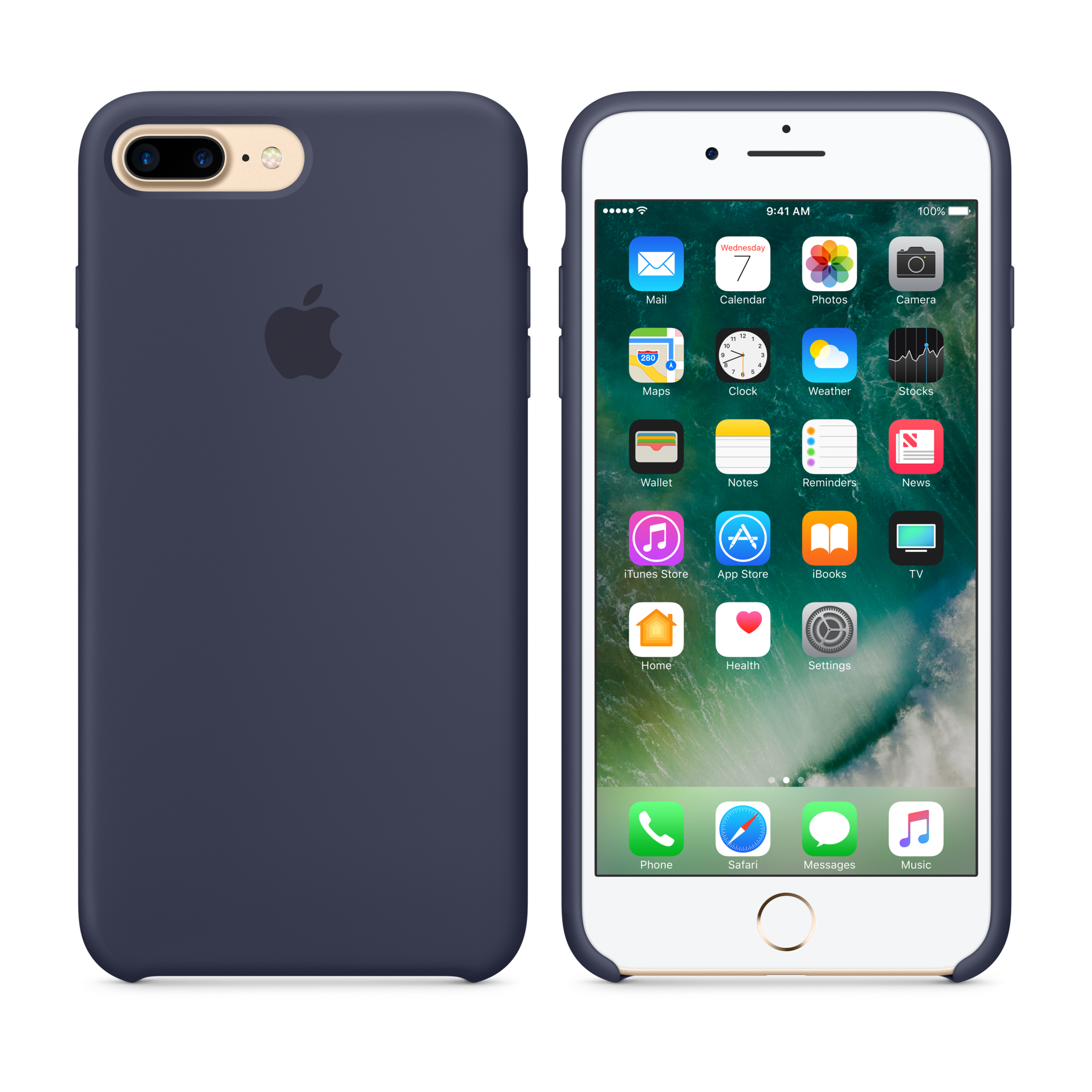 iPhone 7 Plus Silicone Case — Midnight Blue