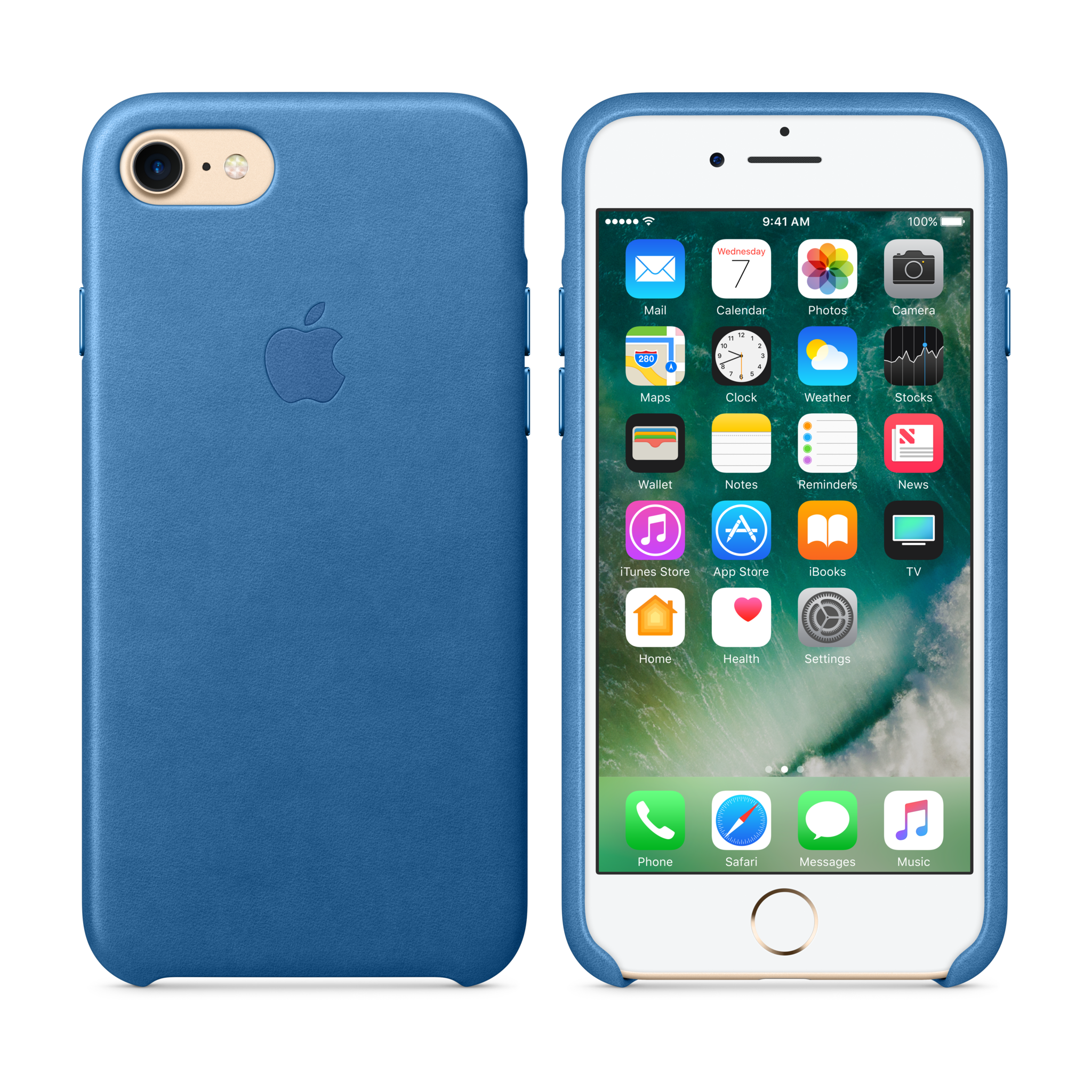 iPhone 7 Leather Case — Sea Blue