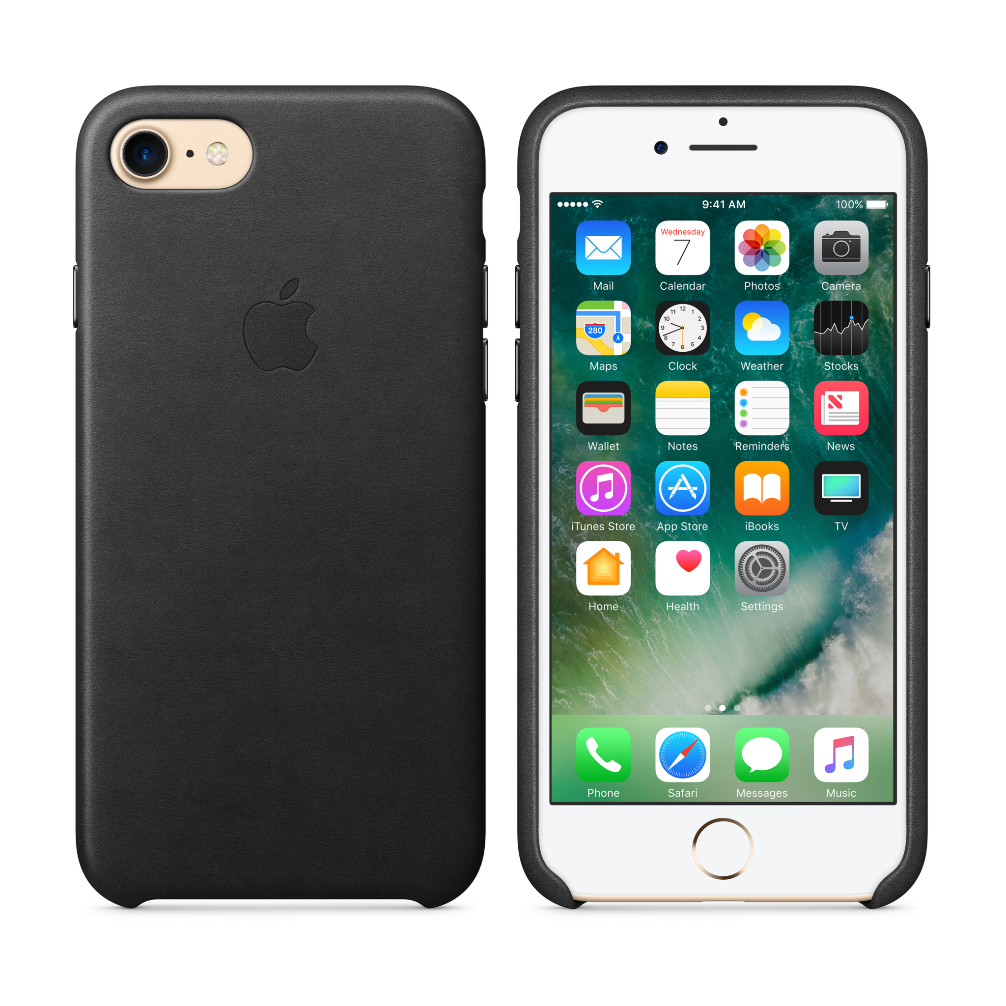 iPhone 7 Leather Case — Black