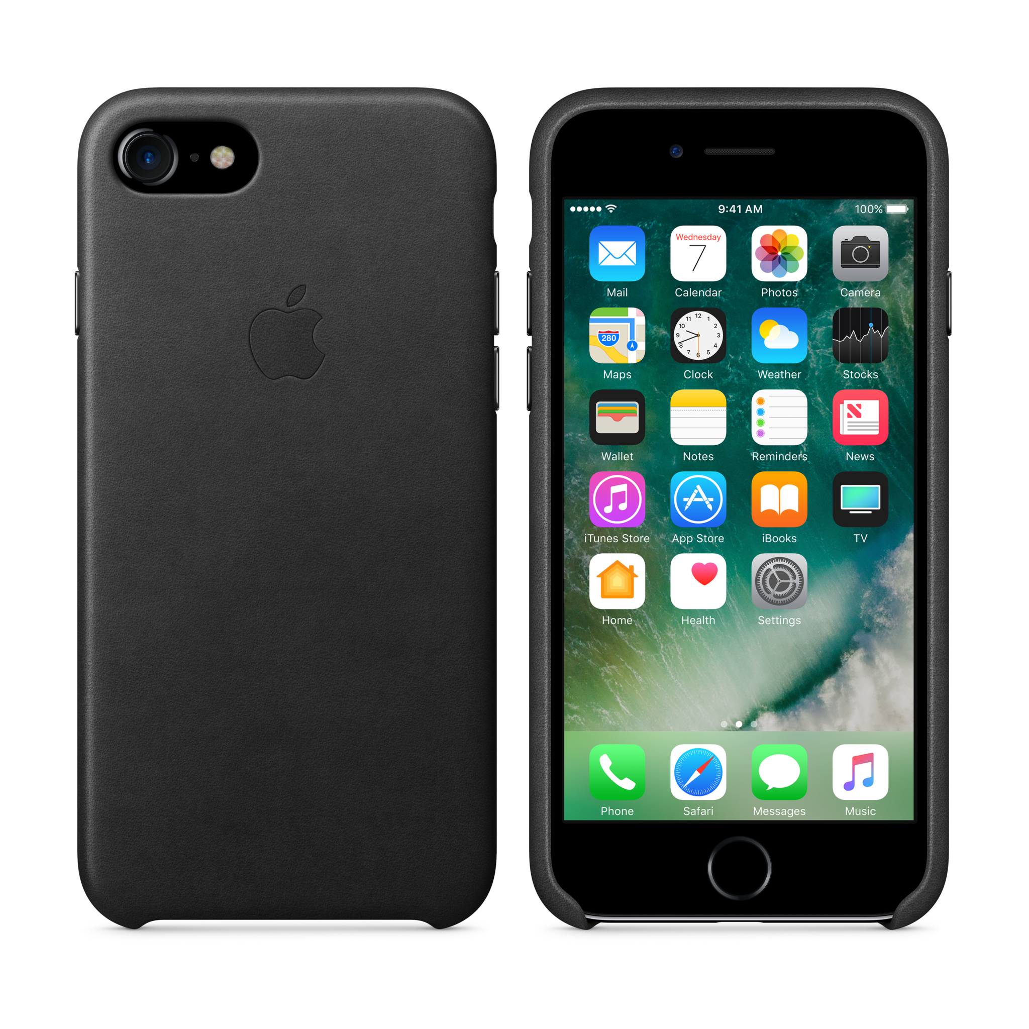 iPhone 7 Leather Case — Black