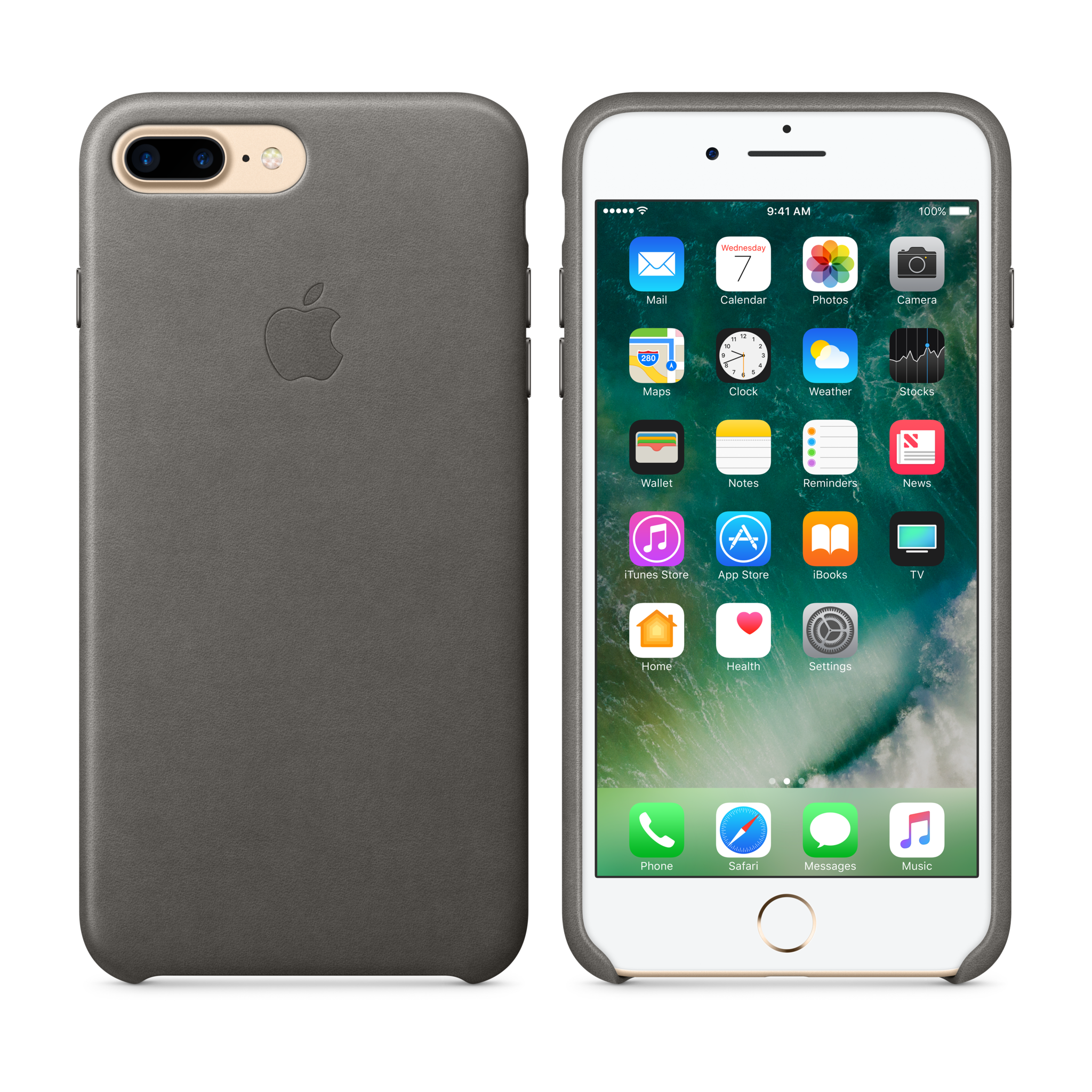 iPhone 7 Plus Leather Case — Storm Gray