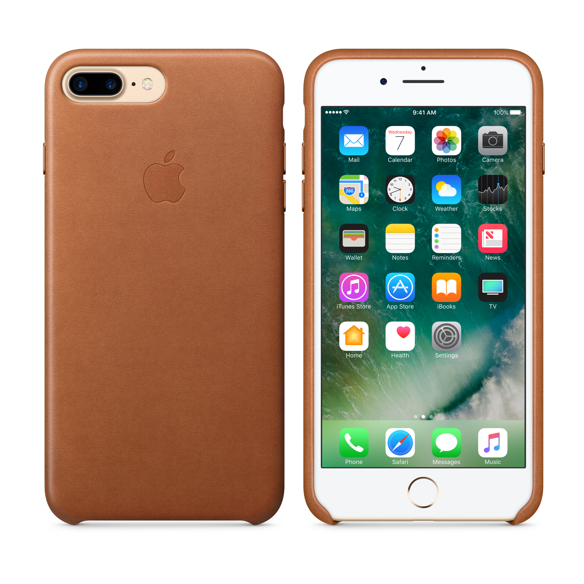 iPhone 7 Plus Leather Case — Saddle Brown