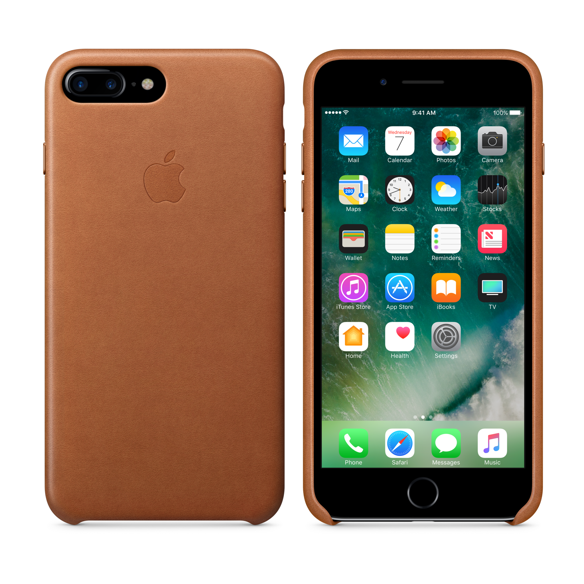 iPhone 7 Plus Leather Case — Saddle Brown