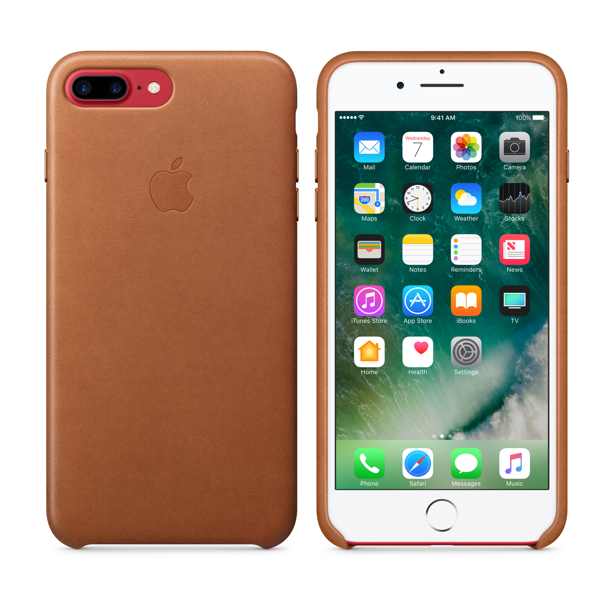 iPhone 7 Plus Leather Case — Saddle Brown