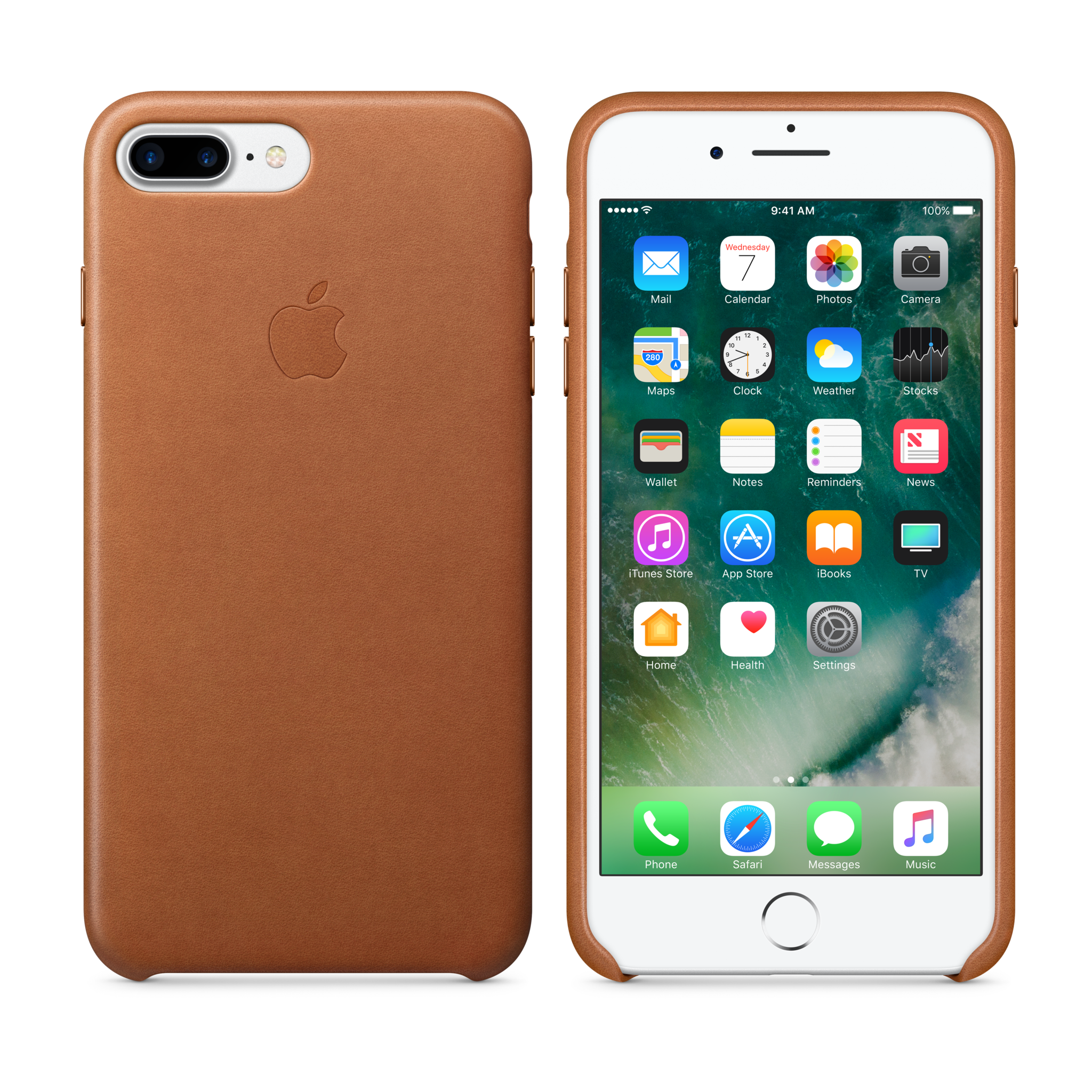 iPhone 7 Plus Leather Case — Saddle Brown