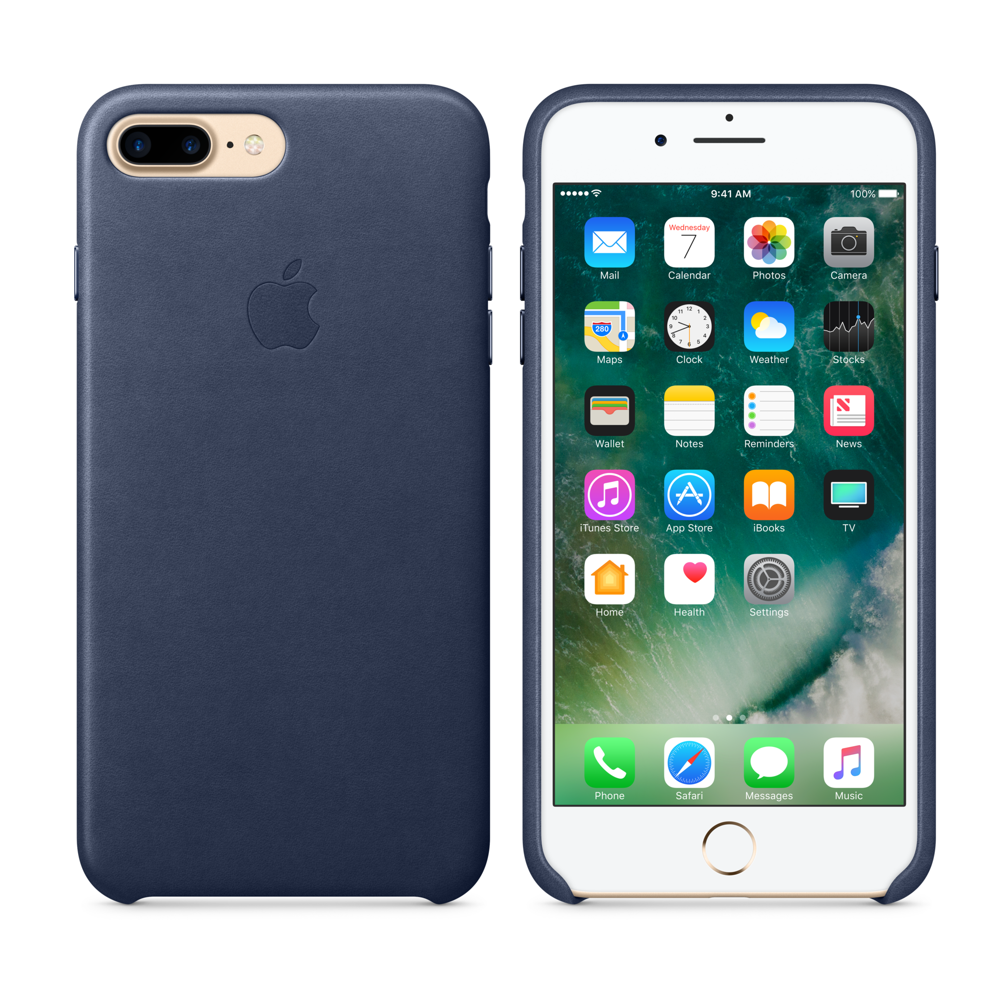 iPhone 7 Plus Leather Case — Midnight Blue