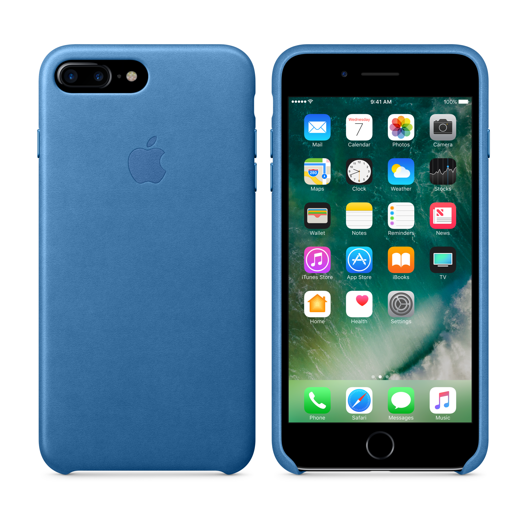 iPhone 7 Plus Leather Case — Sea Blue