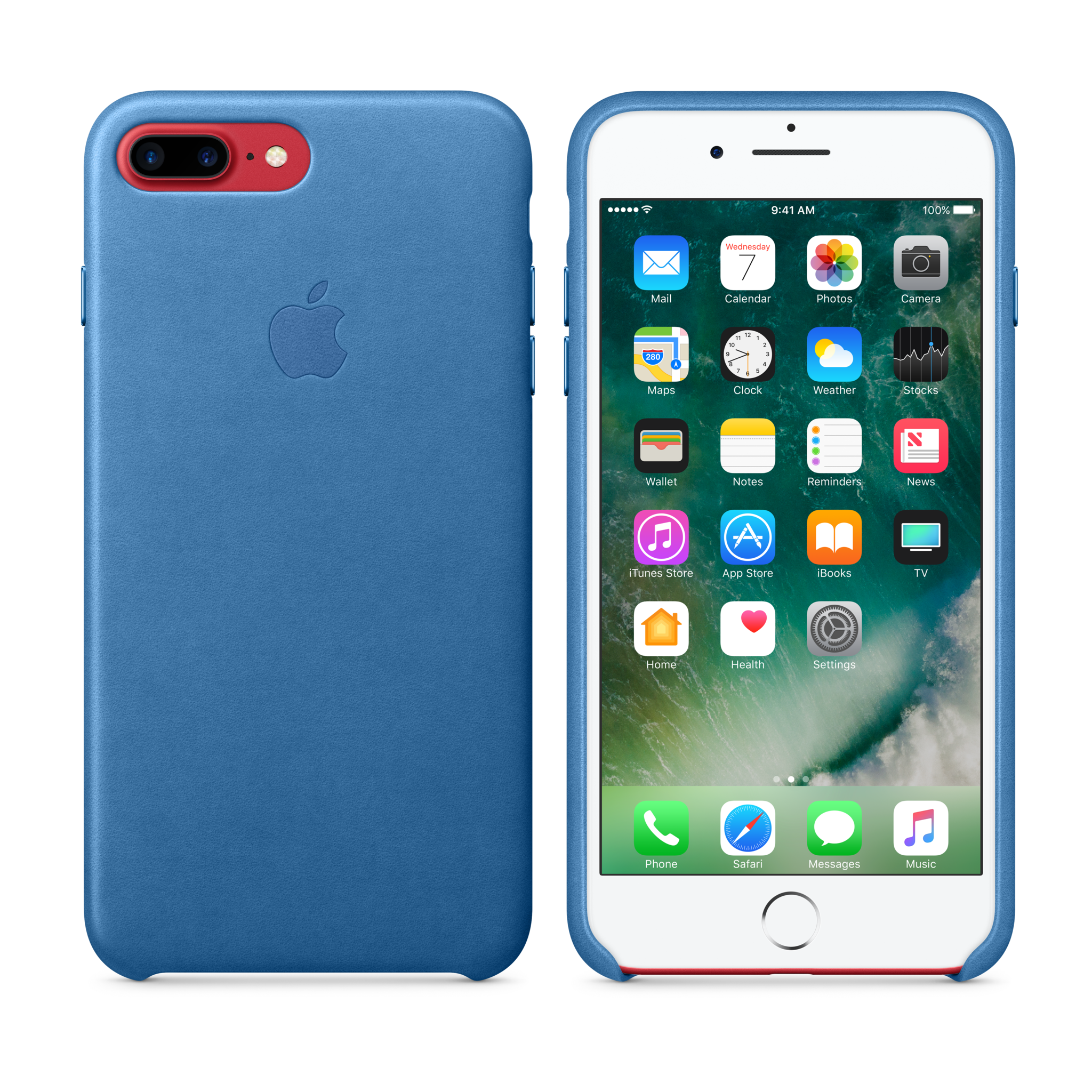 iPhone 7 Plus Leather Case — Sea Blue