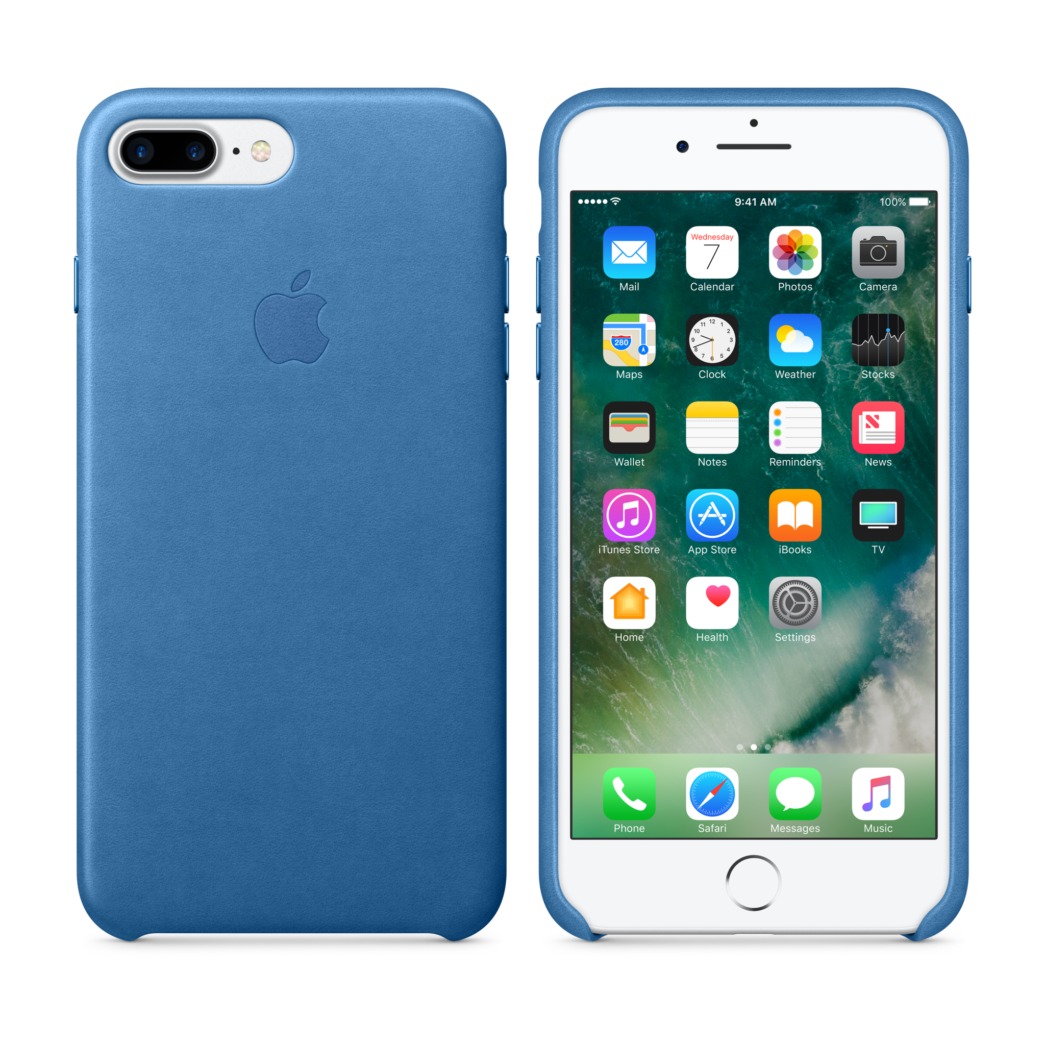 iPhone 7 Plus Leather Case — Sea Blue