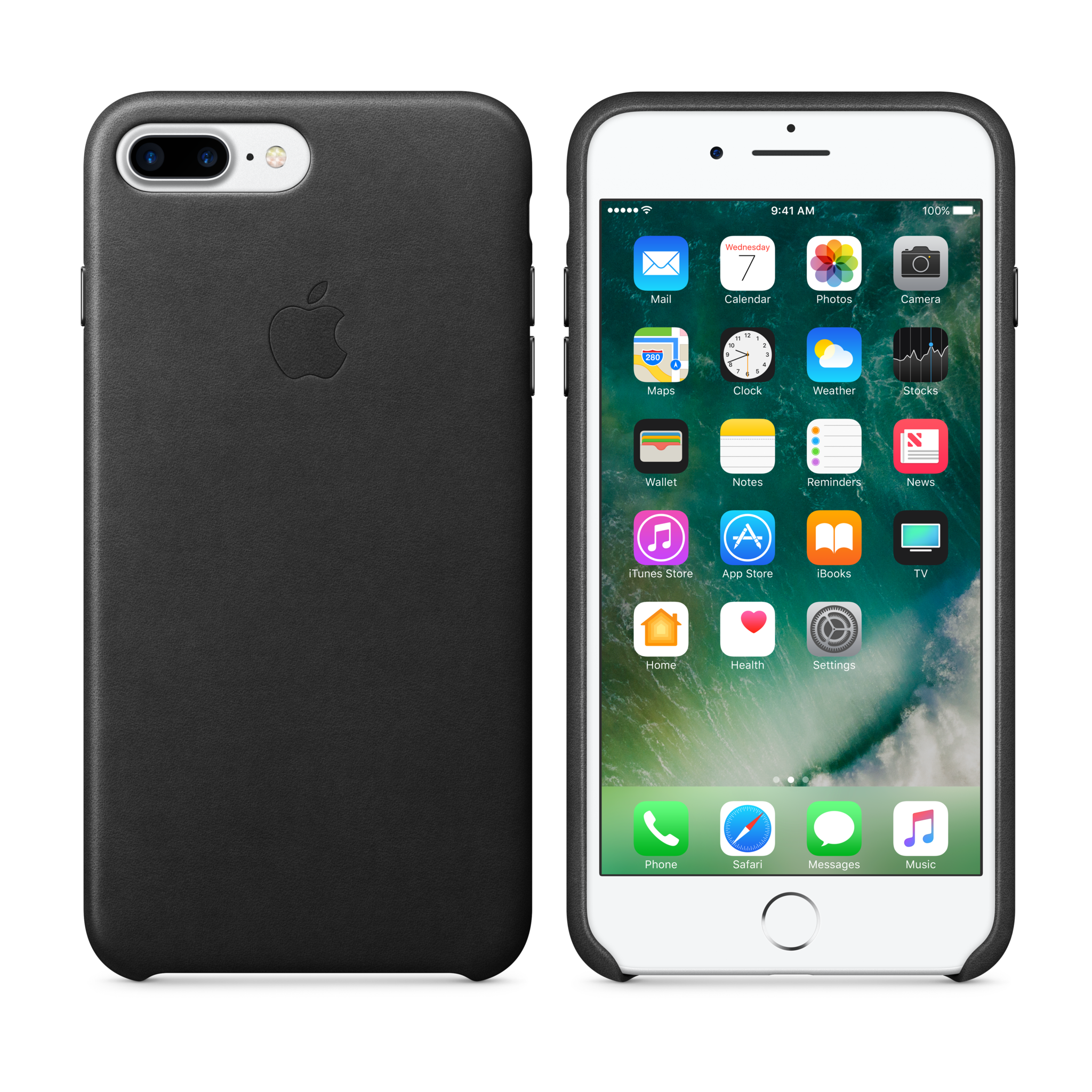 iPhone 7 Plus Leather Case — Black