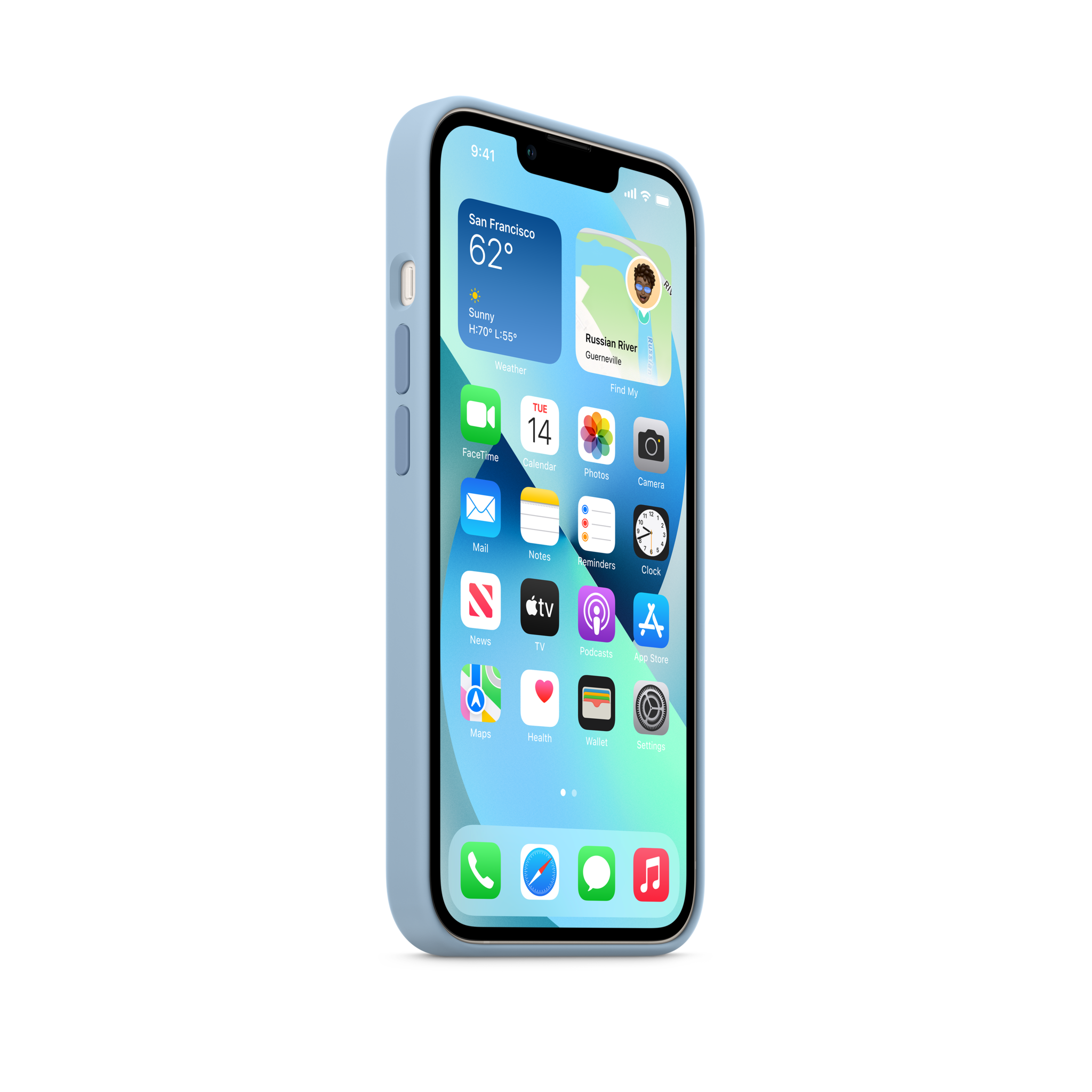 iPhone 13 Silicone Case with MagSafe — Blue Fog