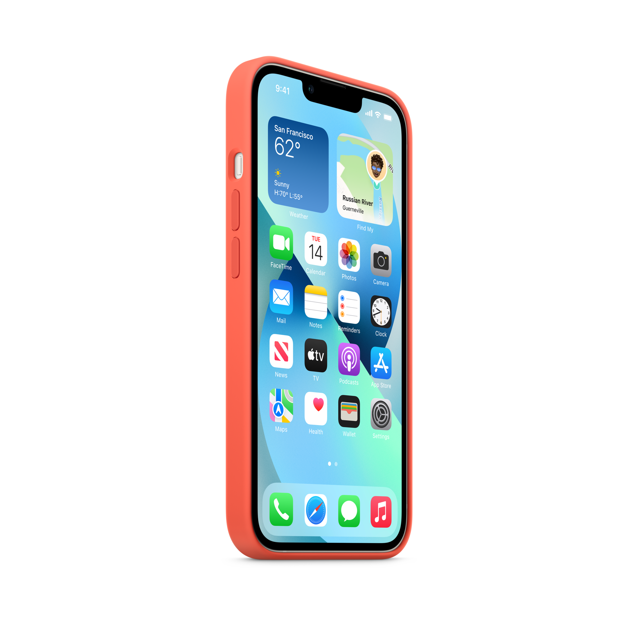 iPhone 13 Silicone Case with MagSafe — Nectarine