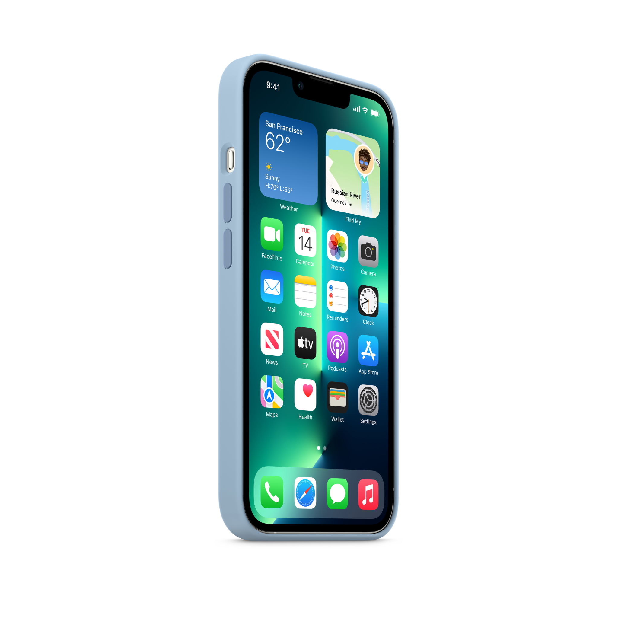 iPhone 13 Pro Silicone Case with MagSafe — Blue Fog