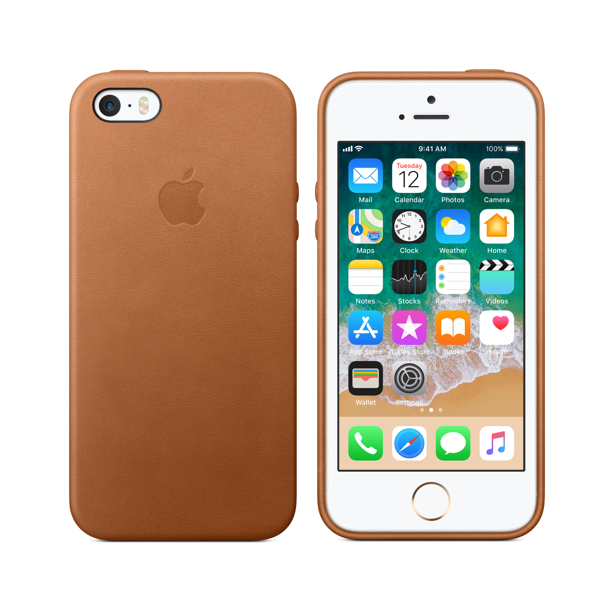 iPhone SE Leather Case — Saddle Brown