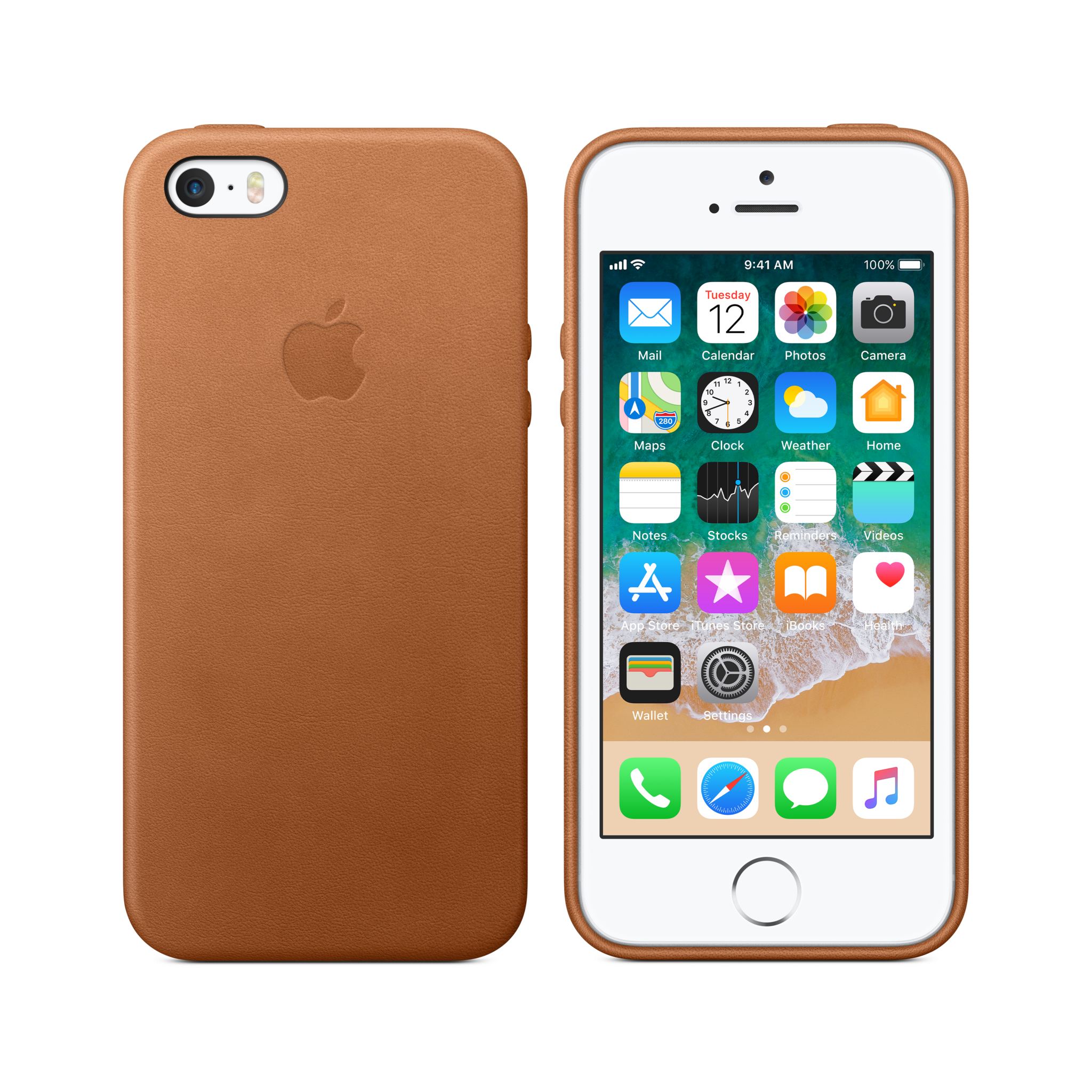 iPhone SE Leather Case — Saddle Brown