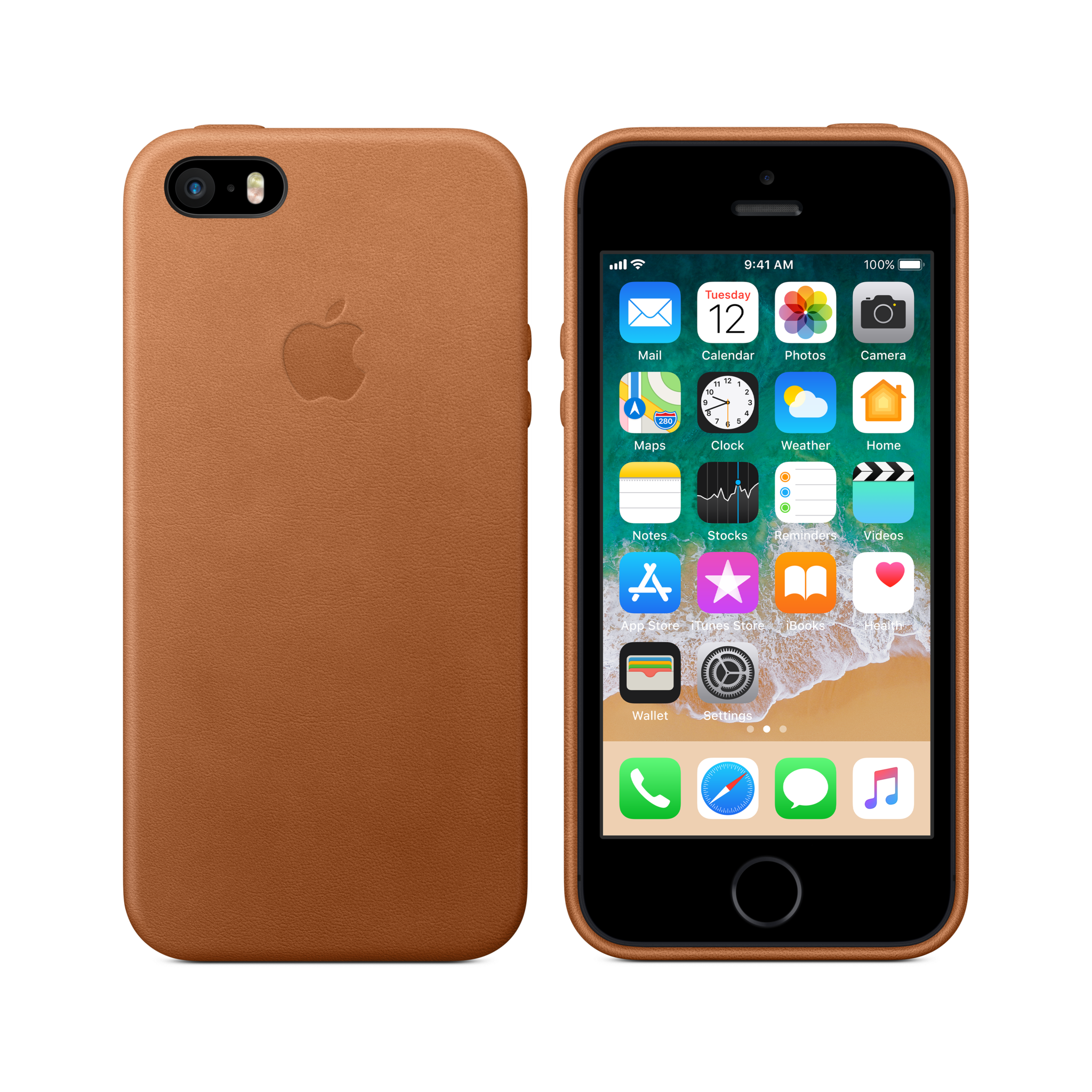 iPhone SE Leather Case — Saddle Brown