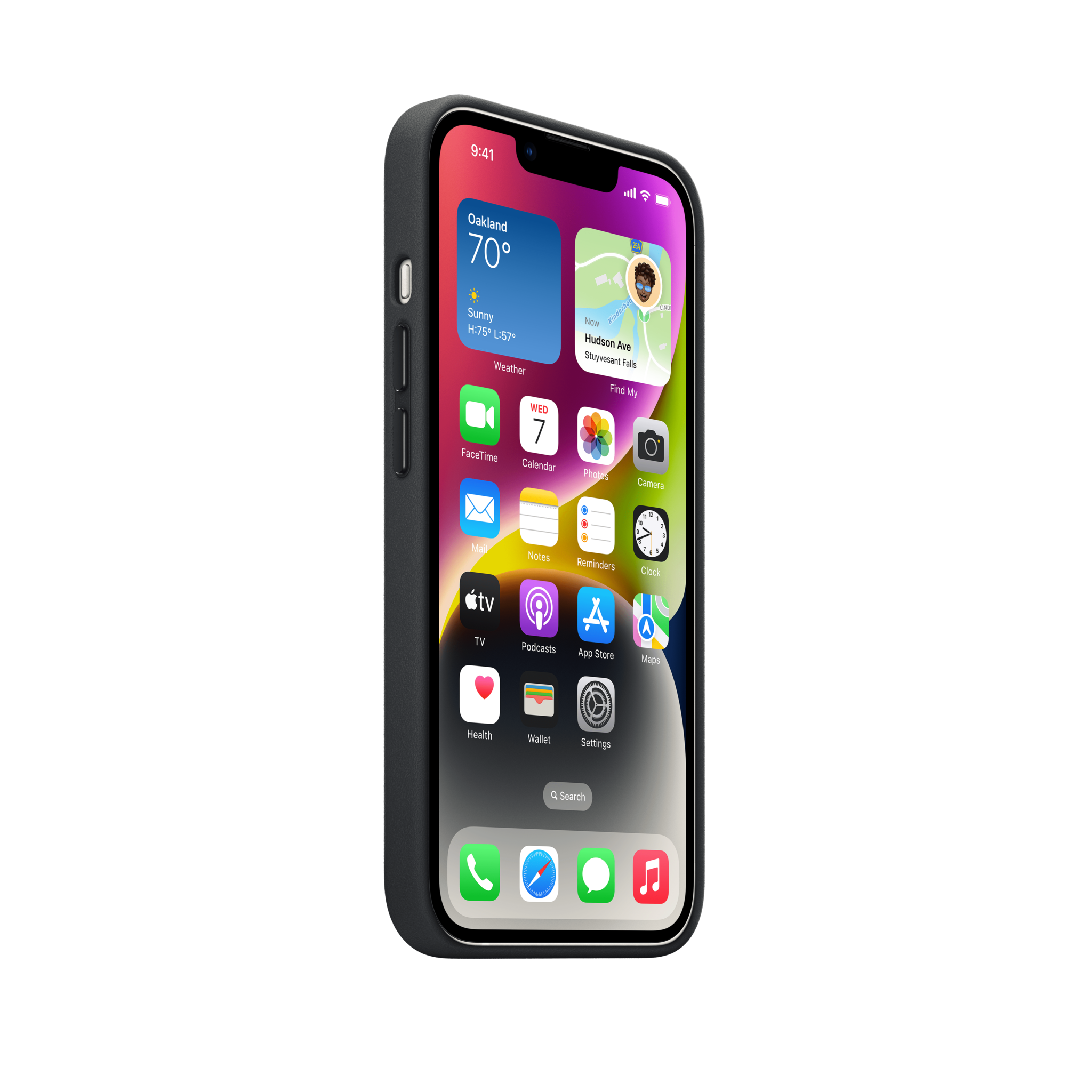 iPhone 14 Leather Case with MagSafe — Midnight